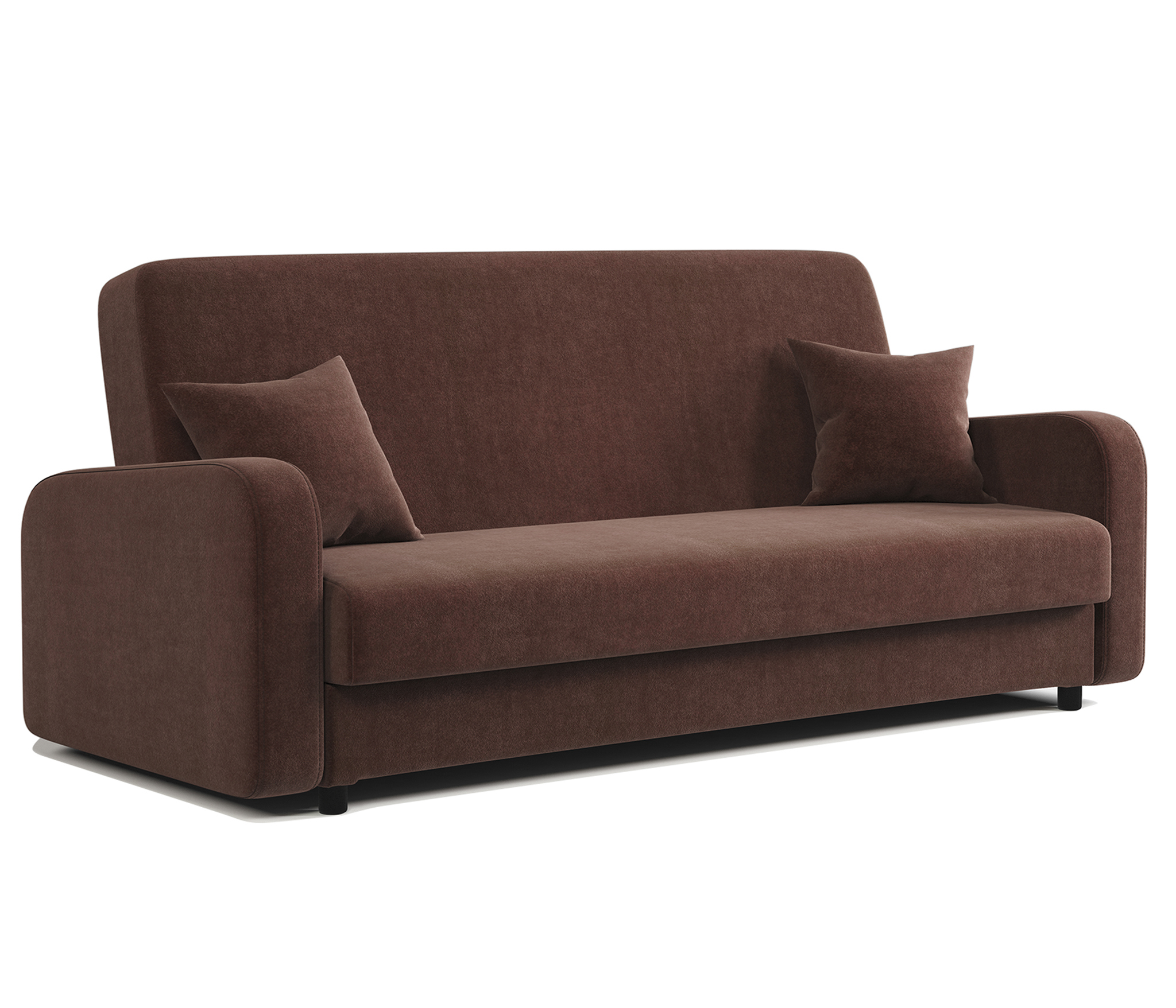 Изображение товара Диван раскладной Мелодия Шарм-дизайн, велюр шоколад 215х100х100 см