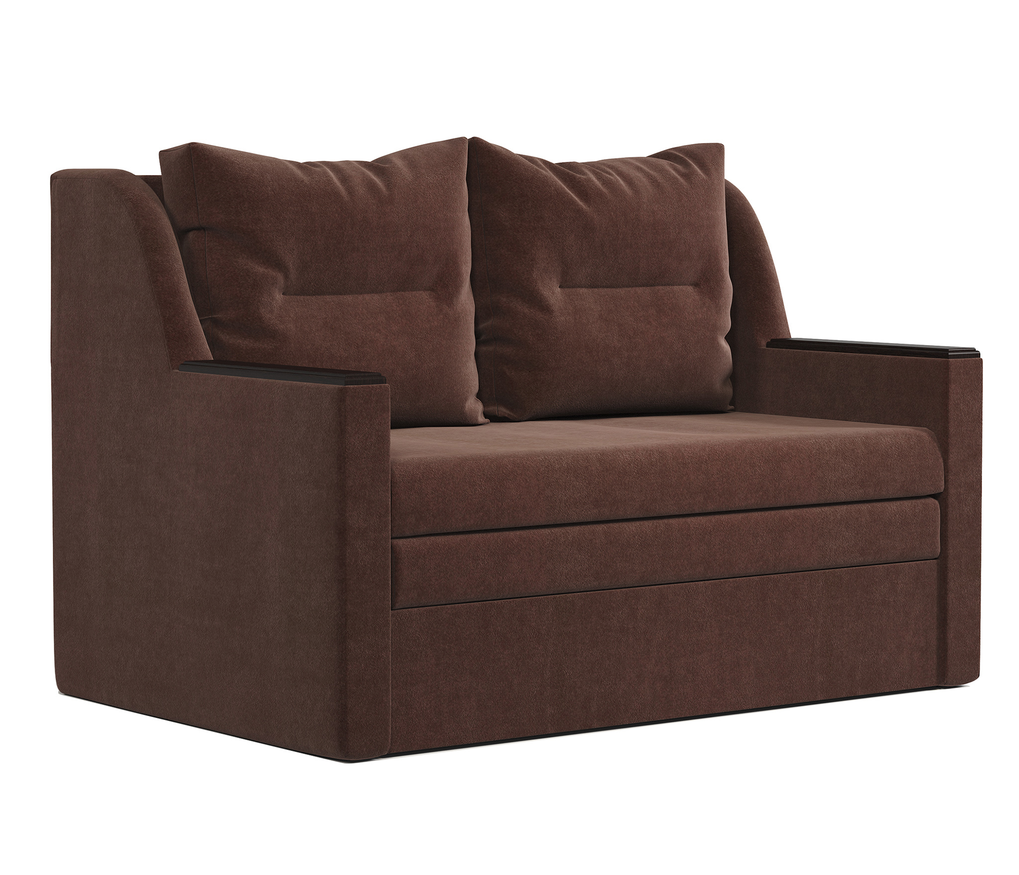 Изображение товара Диван Шарм-дизайн Дуэт 142x93x94 см велюр цвет шоколад