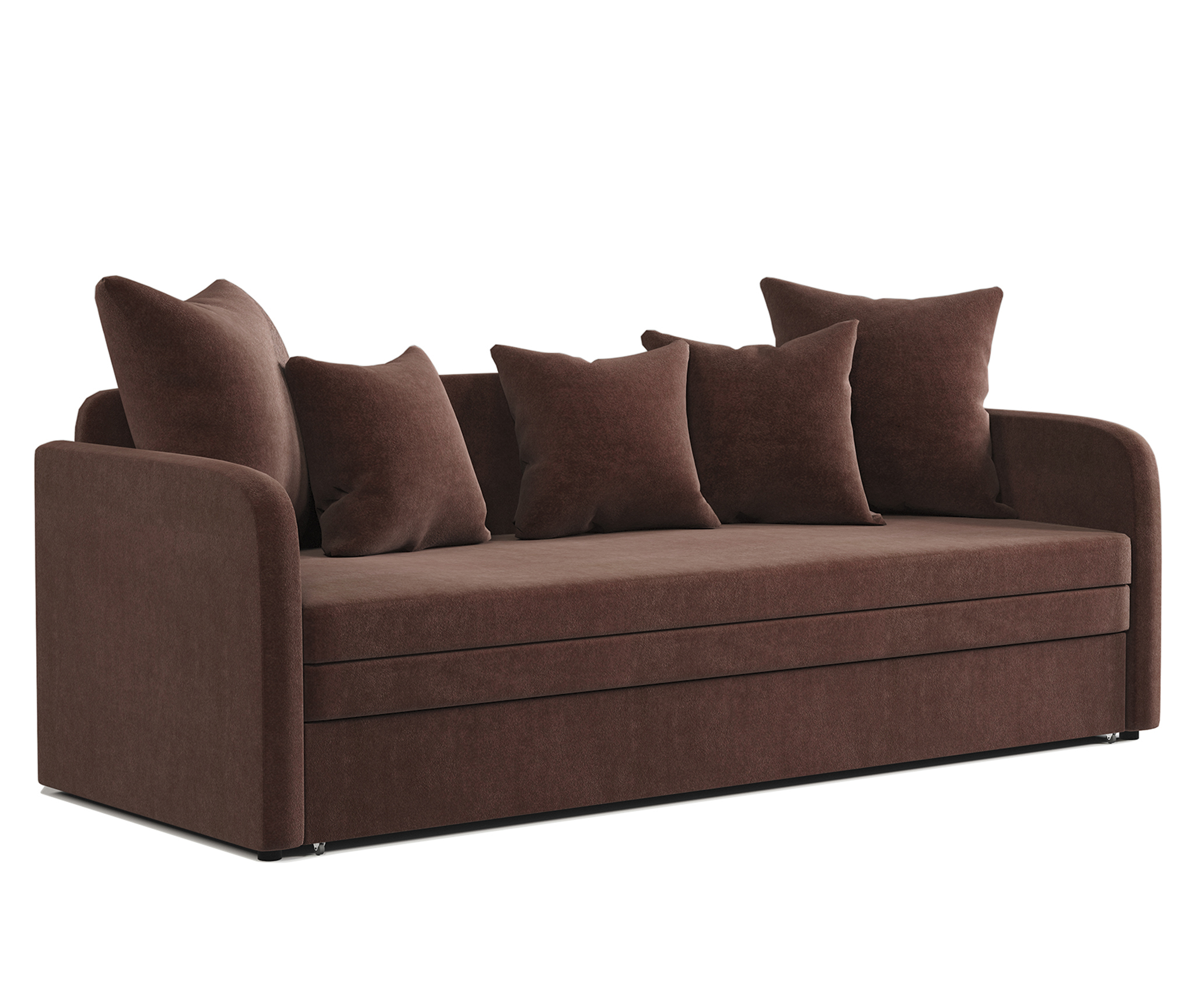 Изображение товара Диван Шарм-дизайн Трио 210x72x80 см велюр коричневый современный стиль