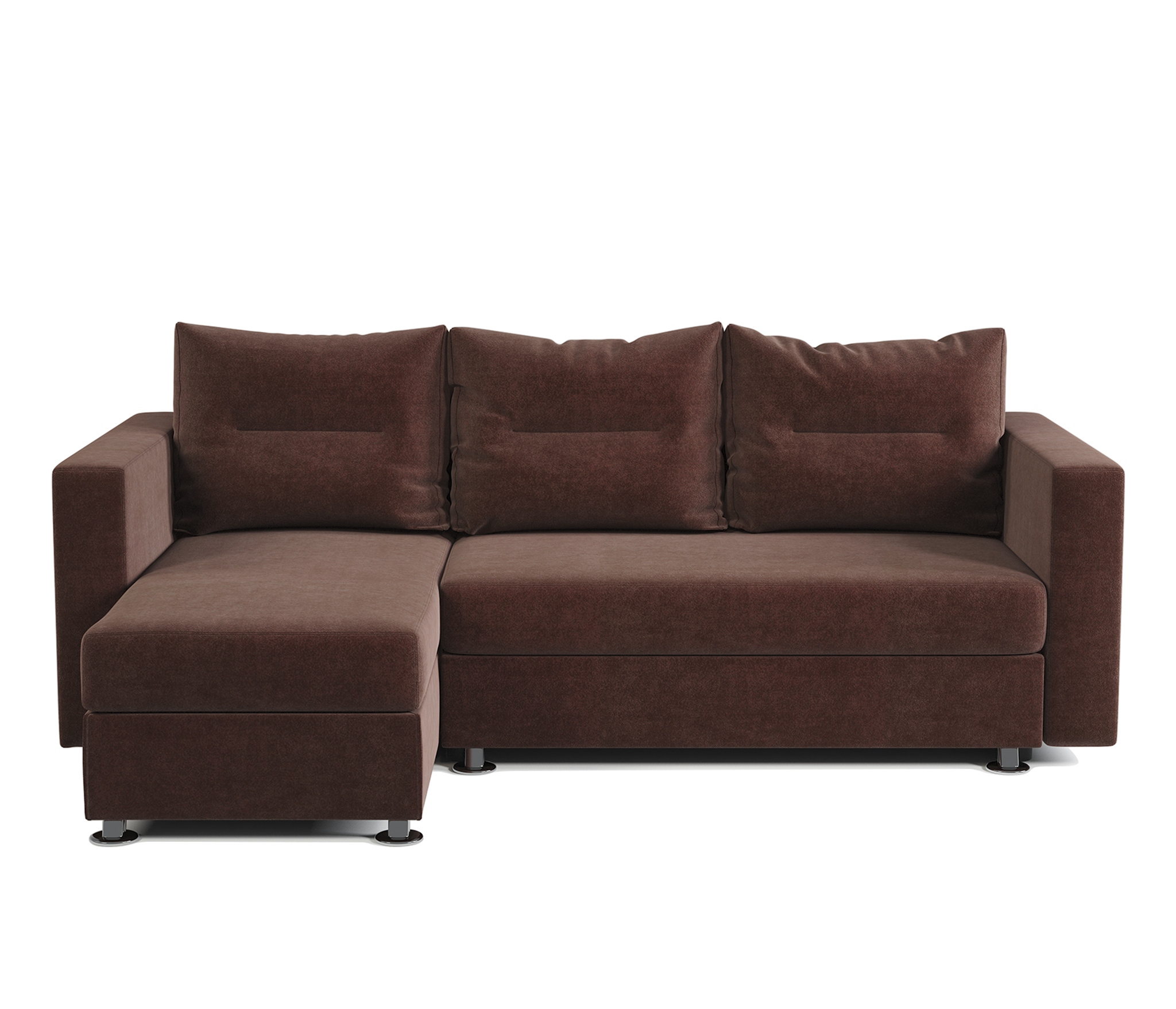 Изображение товара Угловой диван Шарм-дизайн Ария из велюра 225x150 см с ящиком для белья