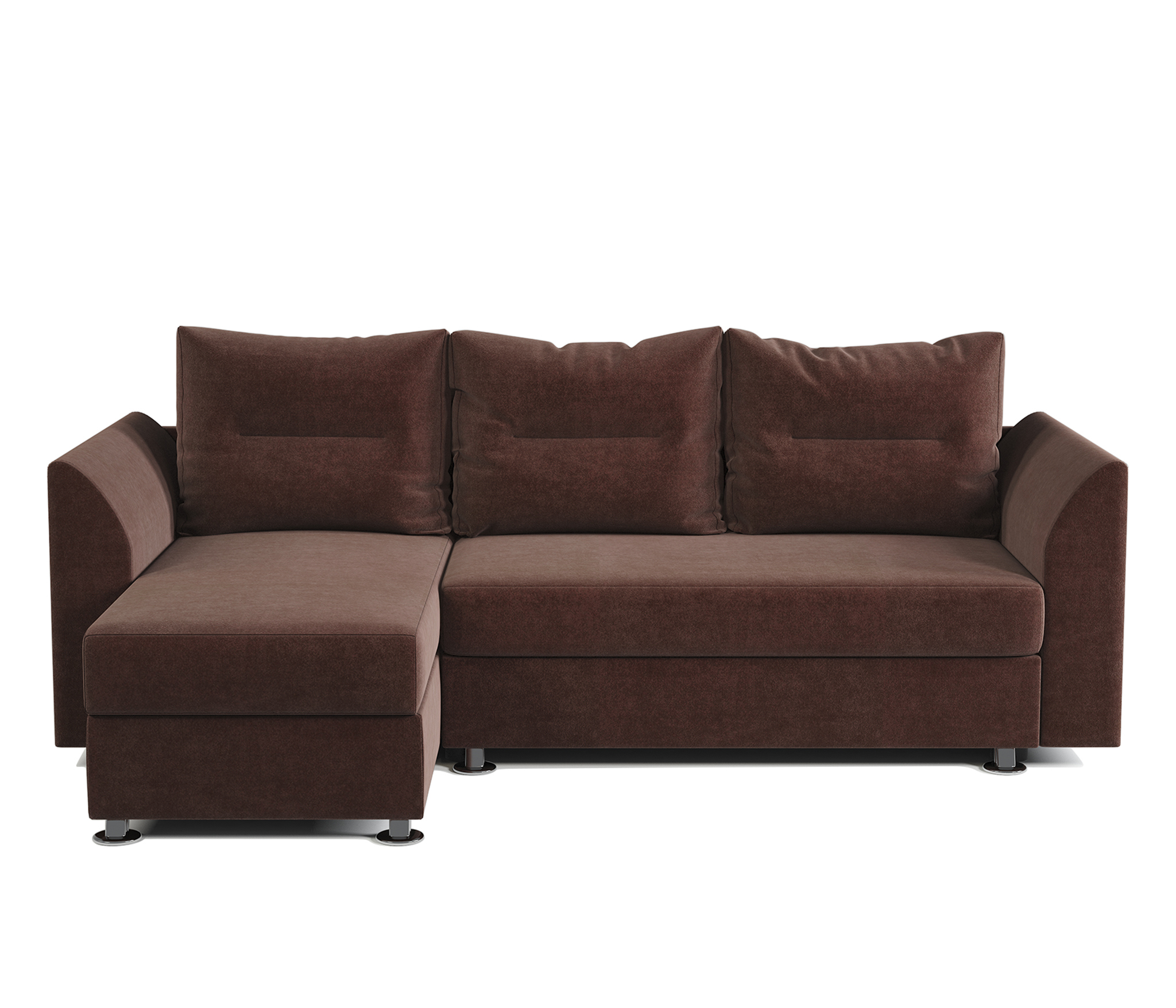 Изображение товара Угловой диван Шарм-Дизайн Ария Скала 225x78x150 см велюр шоколад