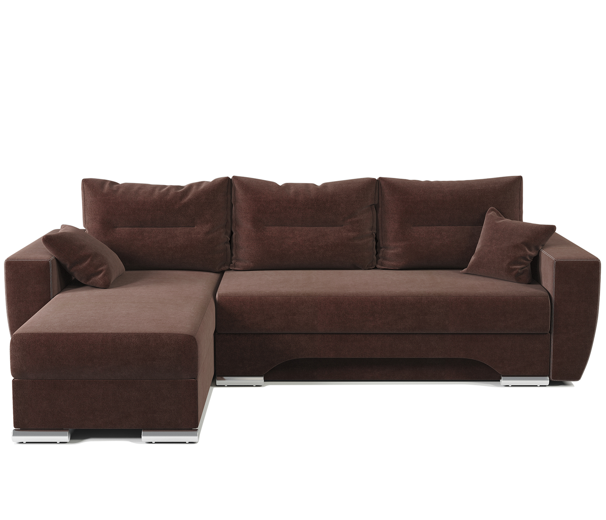 Изображение товара Диван угловой Шарм-дизайн Еврошаг 272x75x180 см велюр цвет шоколад