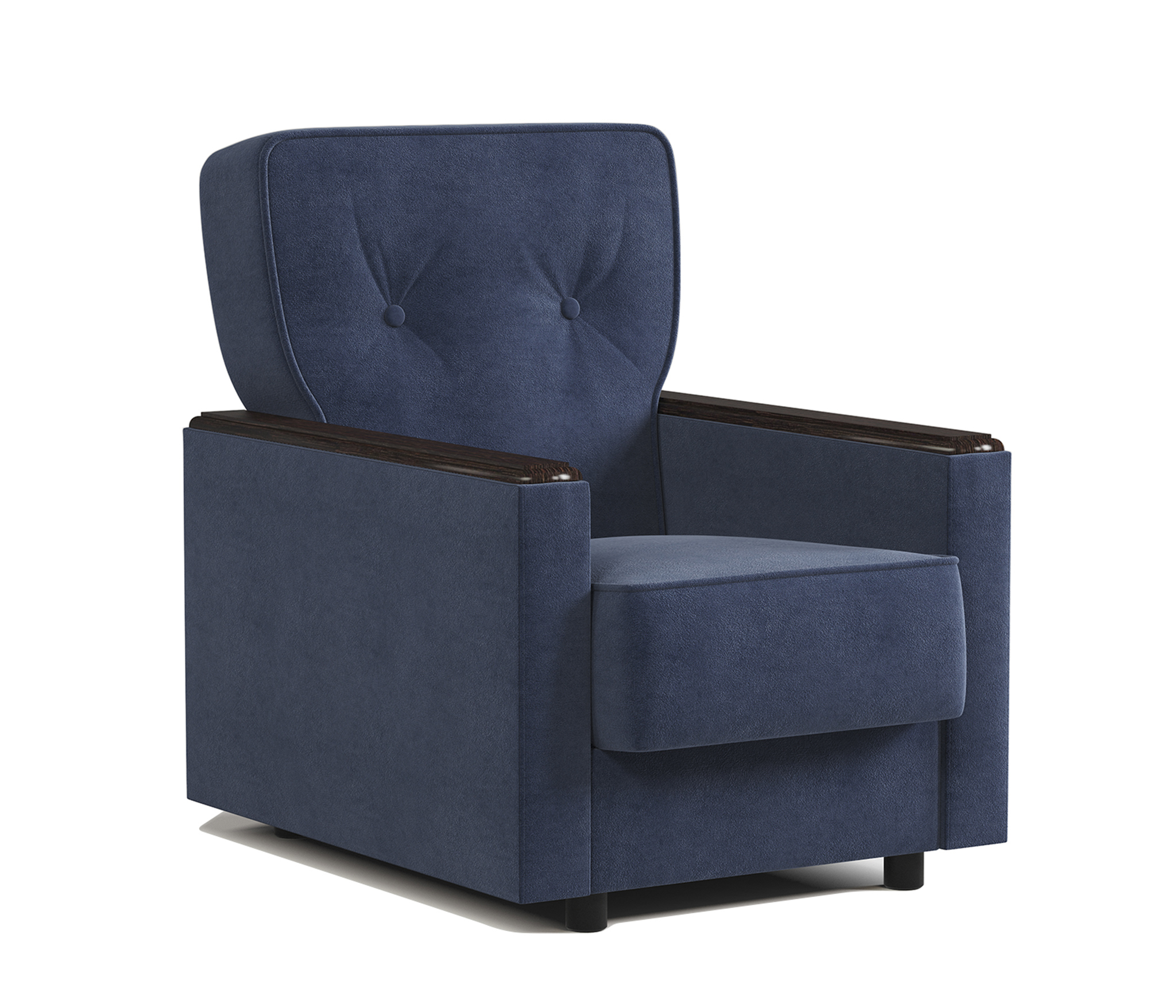 Изображение товара Кресло Шарм-дизайн Классика д велюр тёмно-синий 71х90х93 см