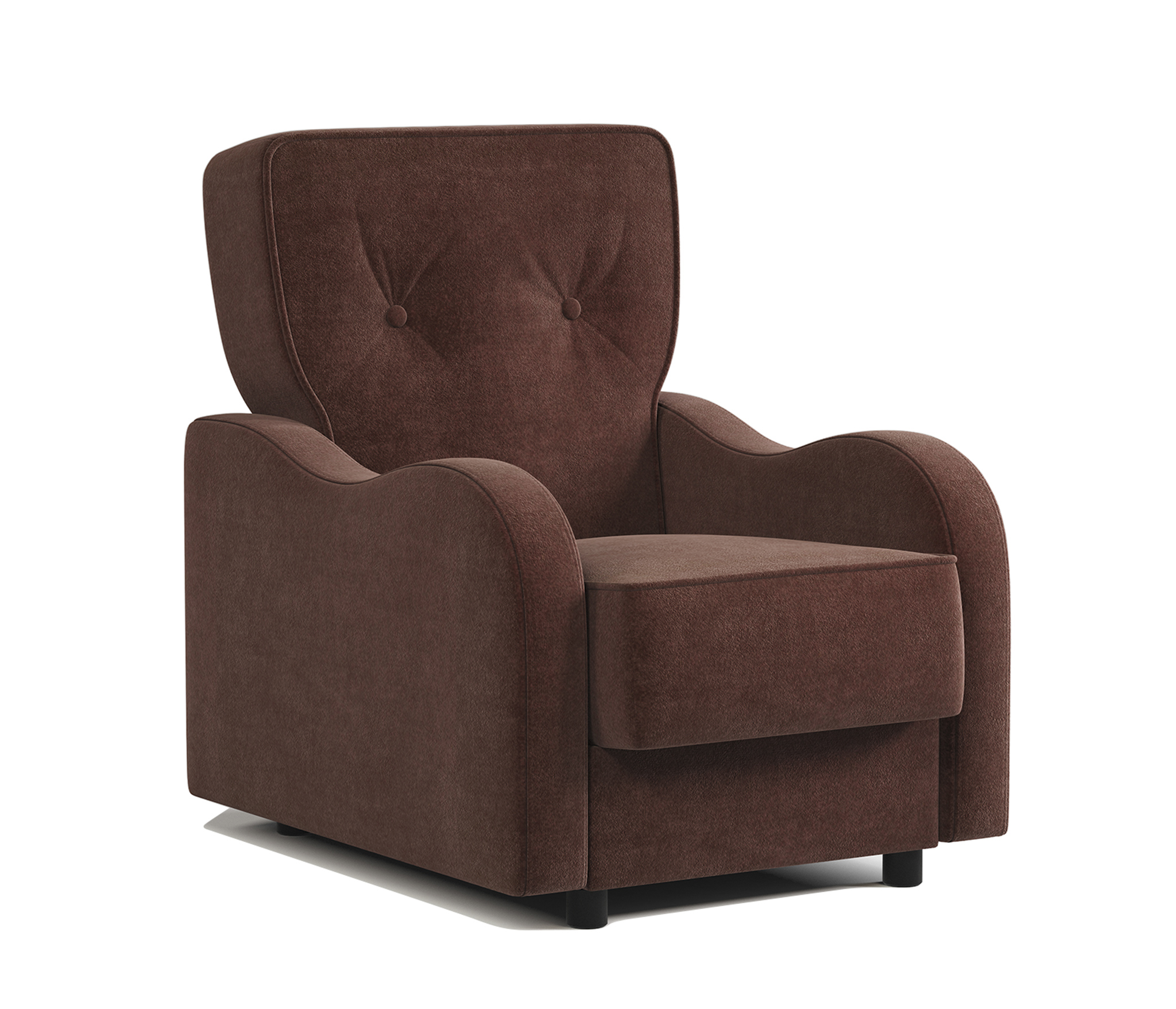 Изображение товара Кресло Шарм-дизайн Классика в велюре коричневое 71x90x93 см