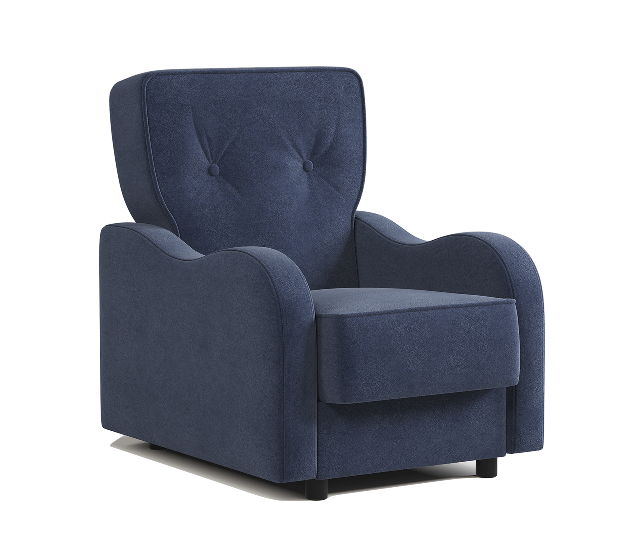 Изображение товара Кресло Шарм-дизайн Классика в 71x90x93 см велюр цвет темно-синий