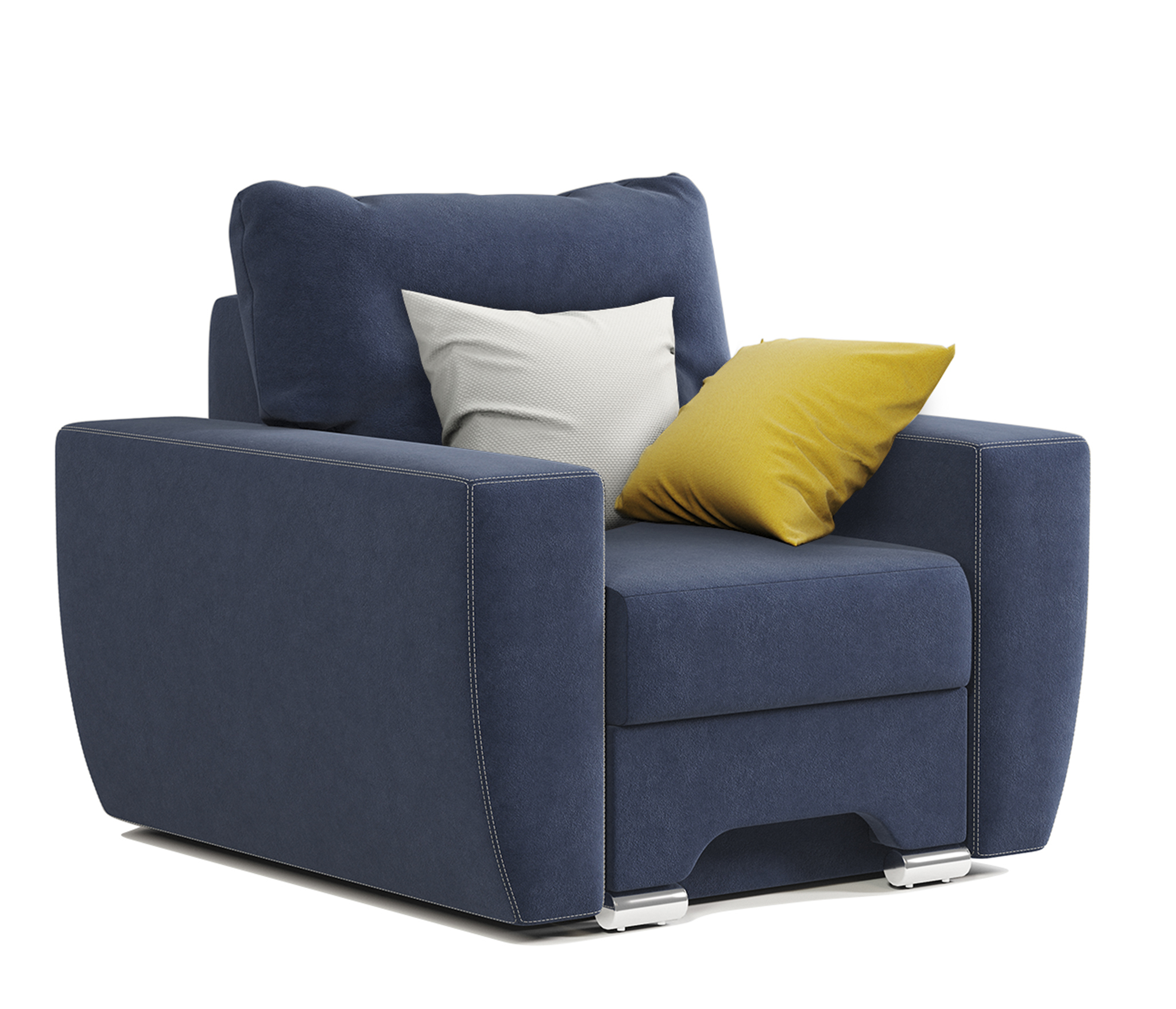 Изображение товара Кресло-кровать Шарм-дизайн Еврошаг 107x100x99.5 см велюр синий