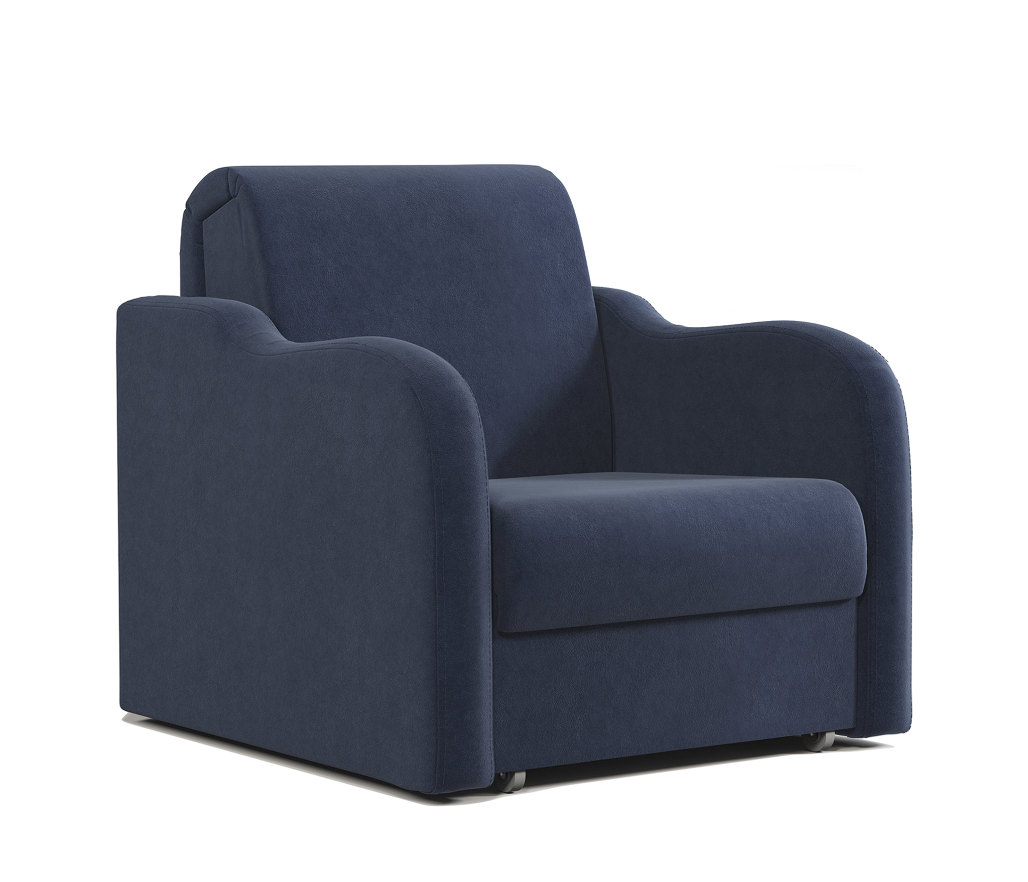 Изображение товара Кресло-кровать Шарм-дизайн Коломбо велюр с ящиком синий