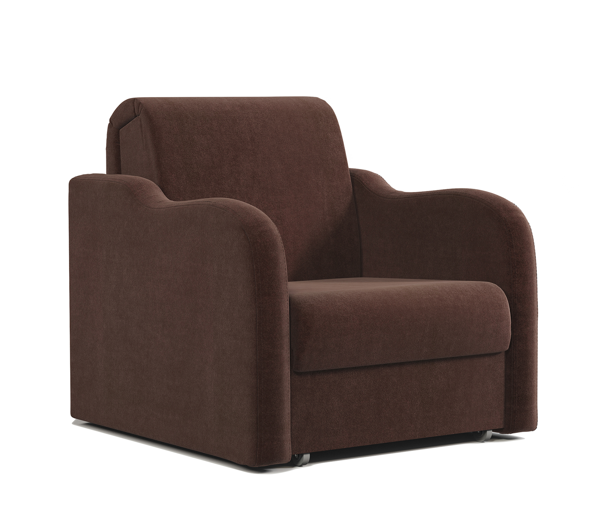 Изображение товара Кресло-кровать Шарм-дизайн Коломбо 110x95x110 см велюр цвет шоколад
