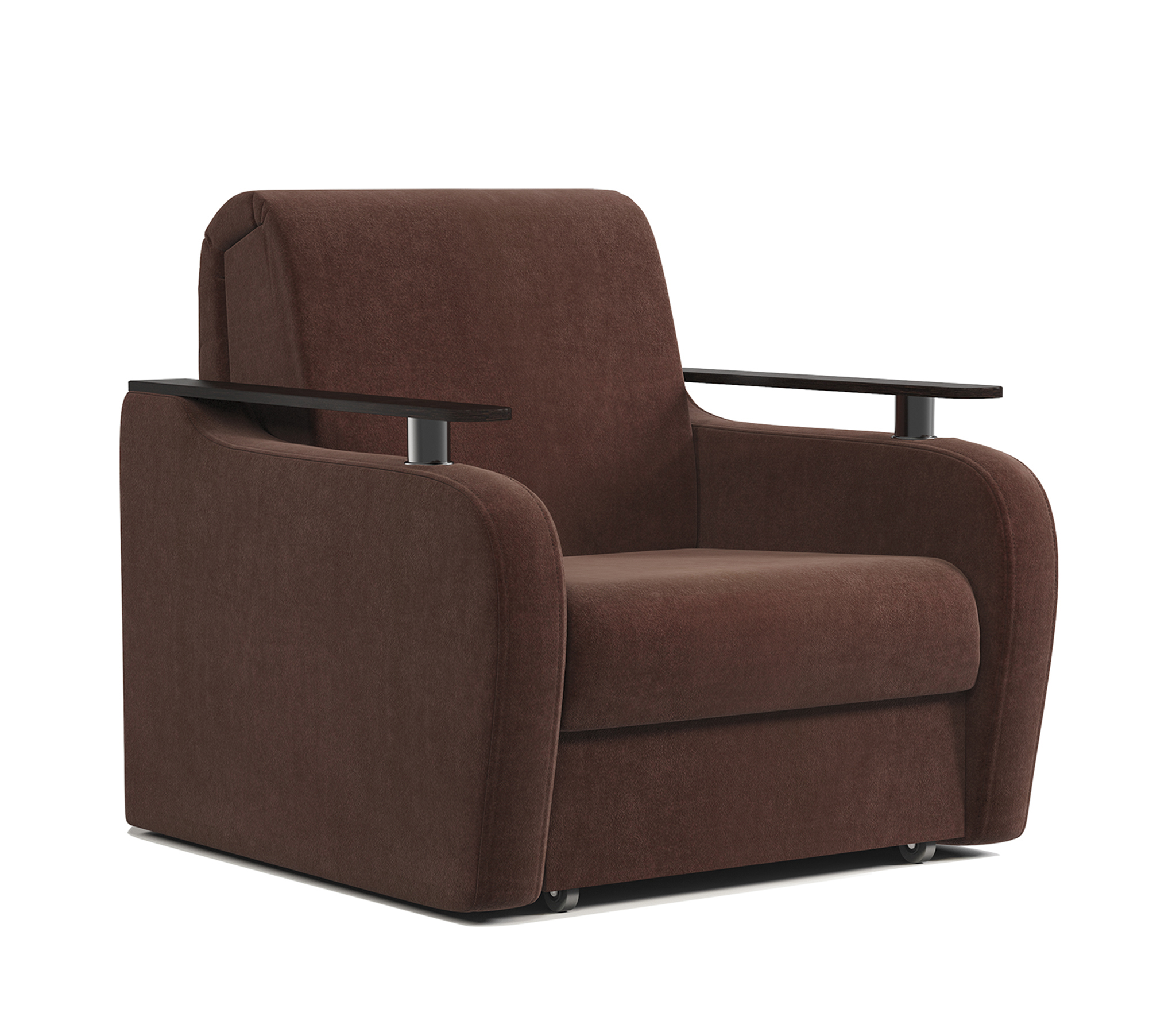Изображение товара Кресло-кровать Шарм-дизайн Гранд д 84x95x110 см велюр цвет шоколад