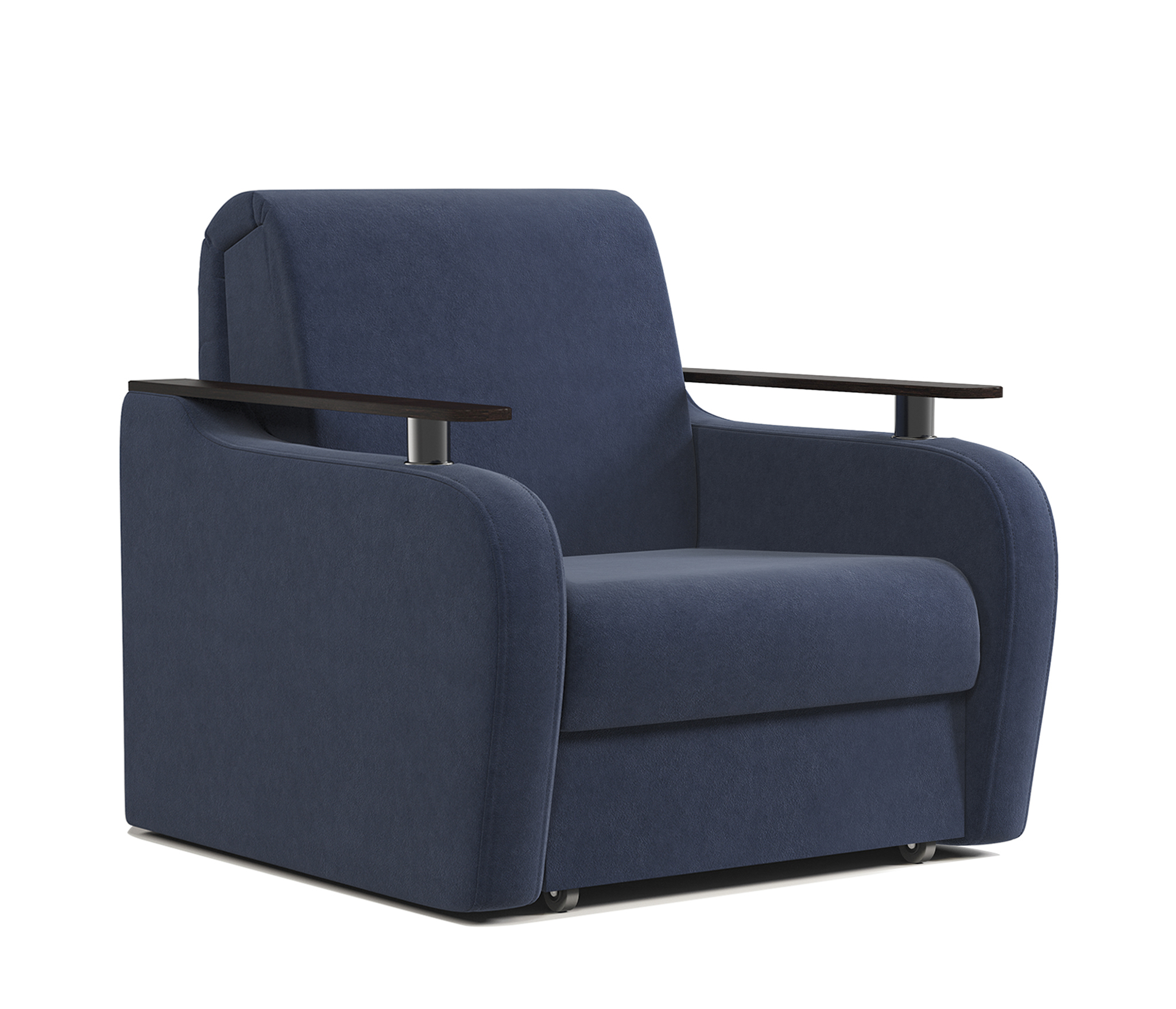 Изображение товара Кресло-кровать Шарм-дизайн Гранд Д в велюре темно-синего цвета
