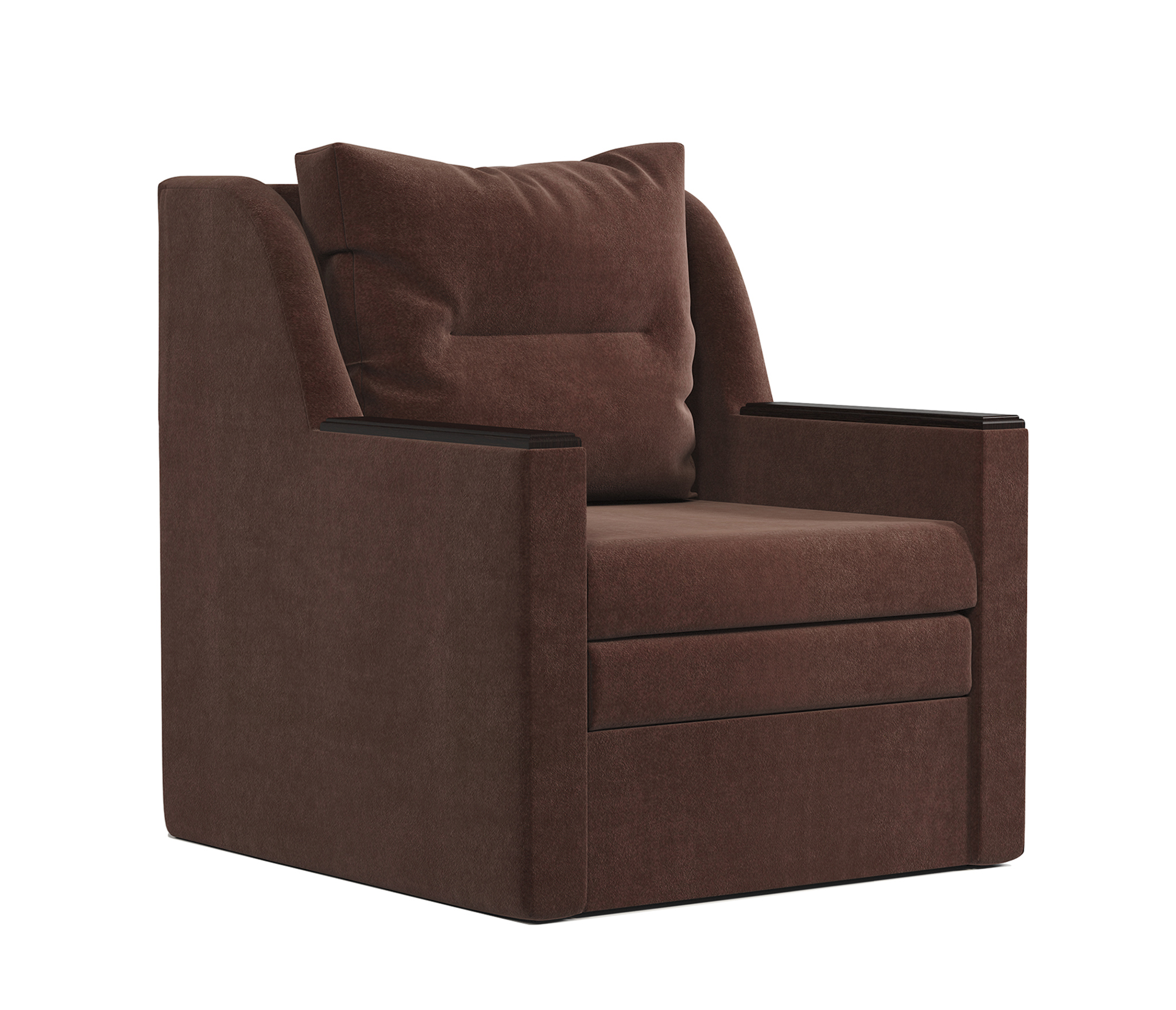 Изображение товара Кресло-кровать Шарм-дизайн Соло велюр коричневый 82x94x93 см