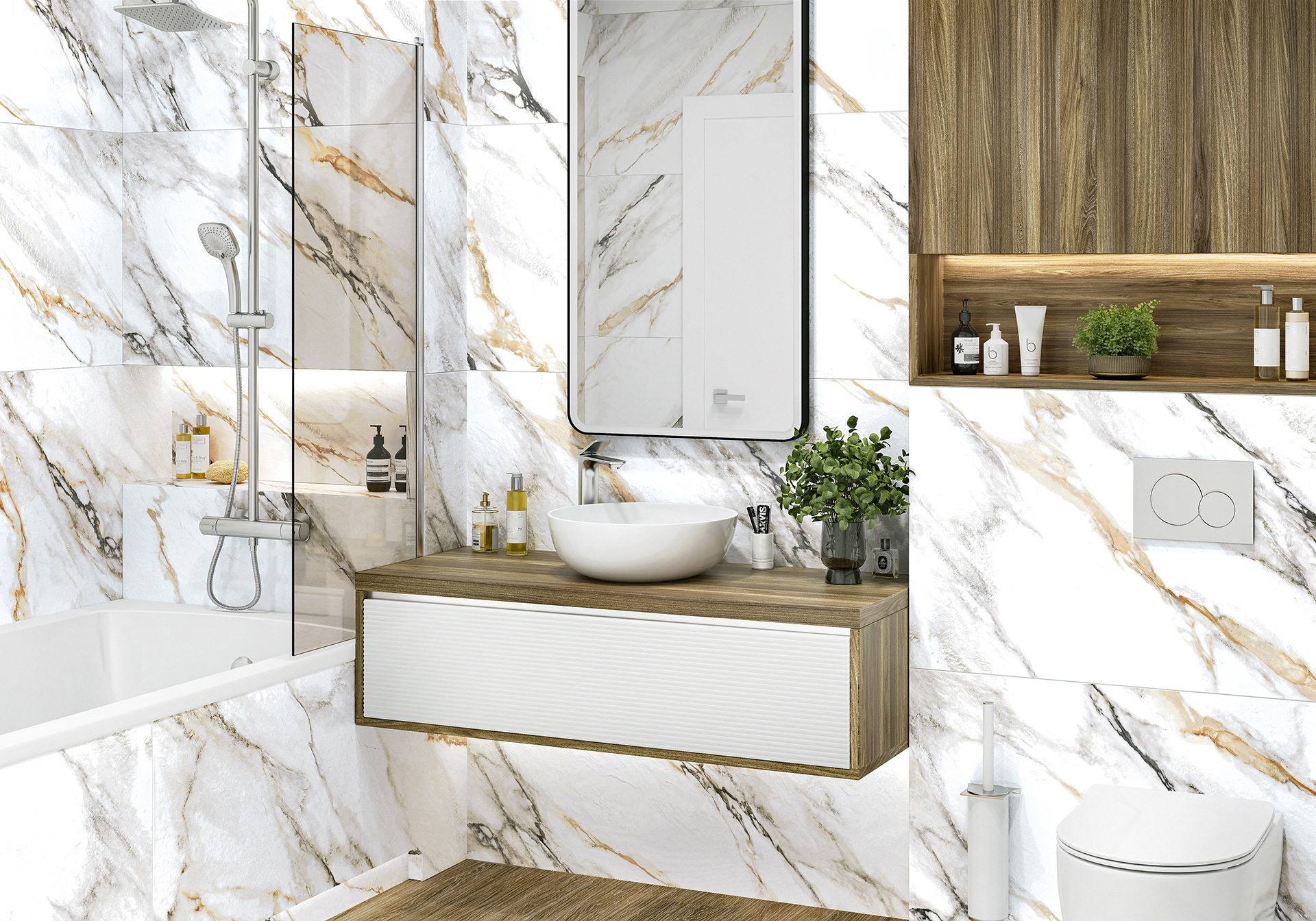 Изображение товара Керамогранит Alma Ceramica Arabesco 114x57 см 1.3 м² цвет разноцветный