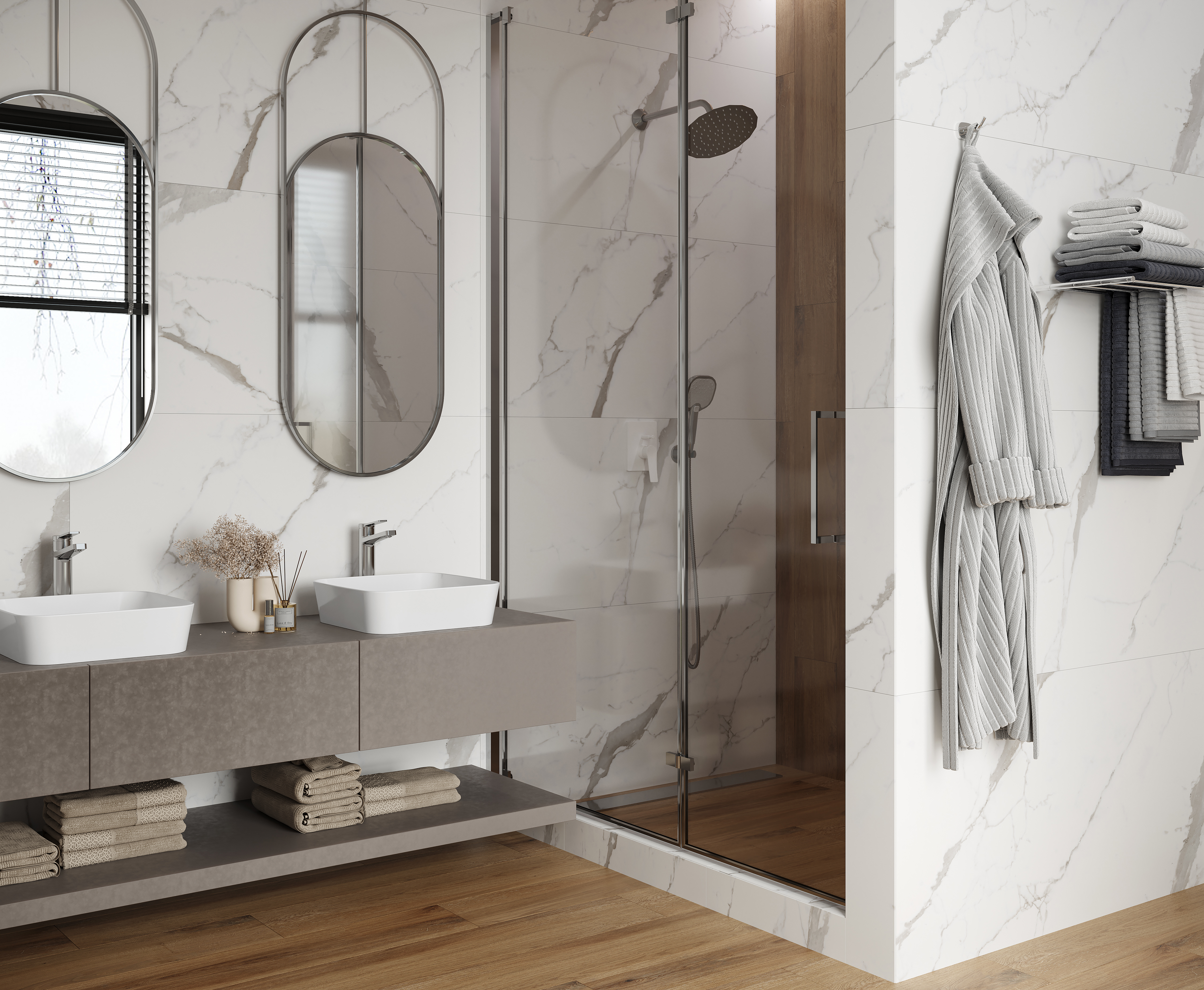 Изображение товара Керамогранит Laparet Venatino Grey белый 60x120 см для пола и стен