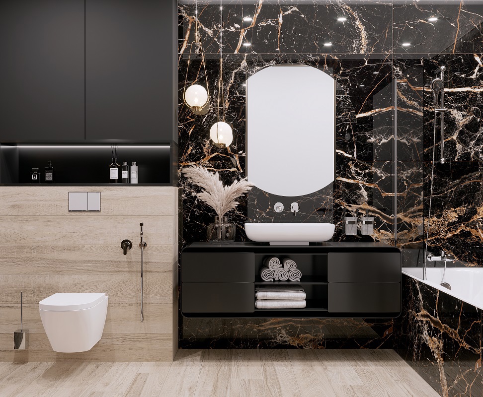 Изображение товара Керамогранит Laparet Universe Черный 80x160 см, глянцевая, влагостойкая