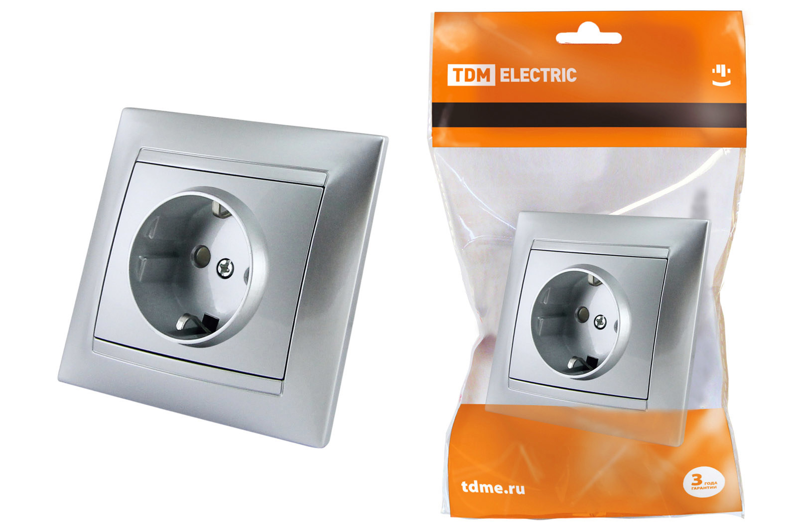 Изображение товара Розетка TDM Electric Лама SQ1815-0211 цвет серебро