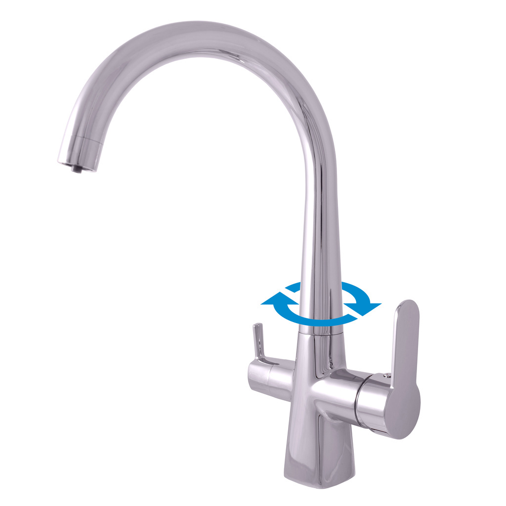 Изображение товара Смеситель для кухни однорычажный Ravslezak Za018.5 высота 25 см цвет хром