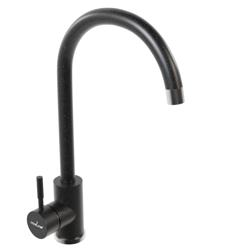 Изображение товара Однорычажный смеситель для кухни Mixline Ml-gs15 черный высотой 26 см