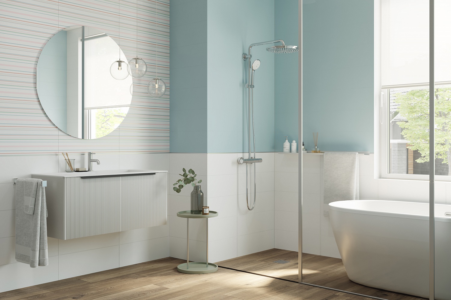 Изображение товара Керамическая настенная плитка Creto Aurora Bianco 20x60см для стен интерьера