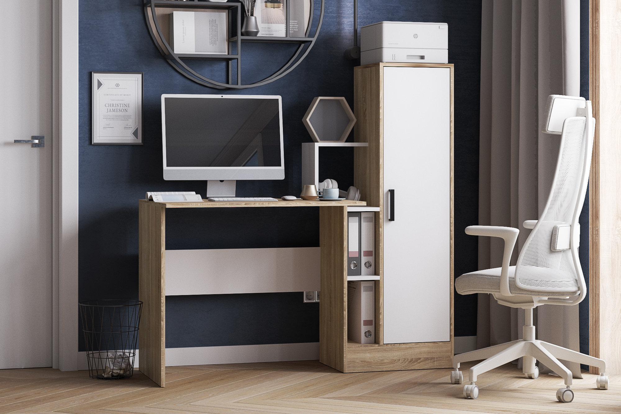 Изображение товара Компьютерный стол Micon СКМ-2 135x135x60 см ЛДСП цвет дуб сонома