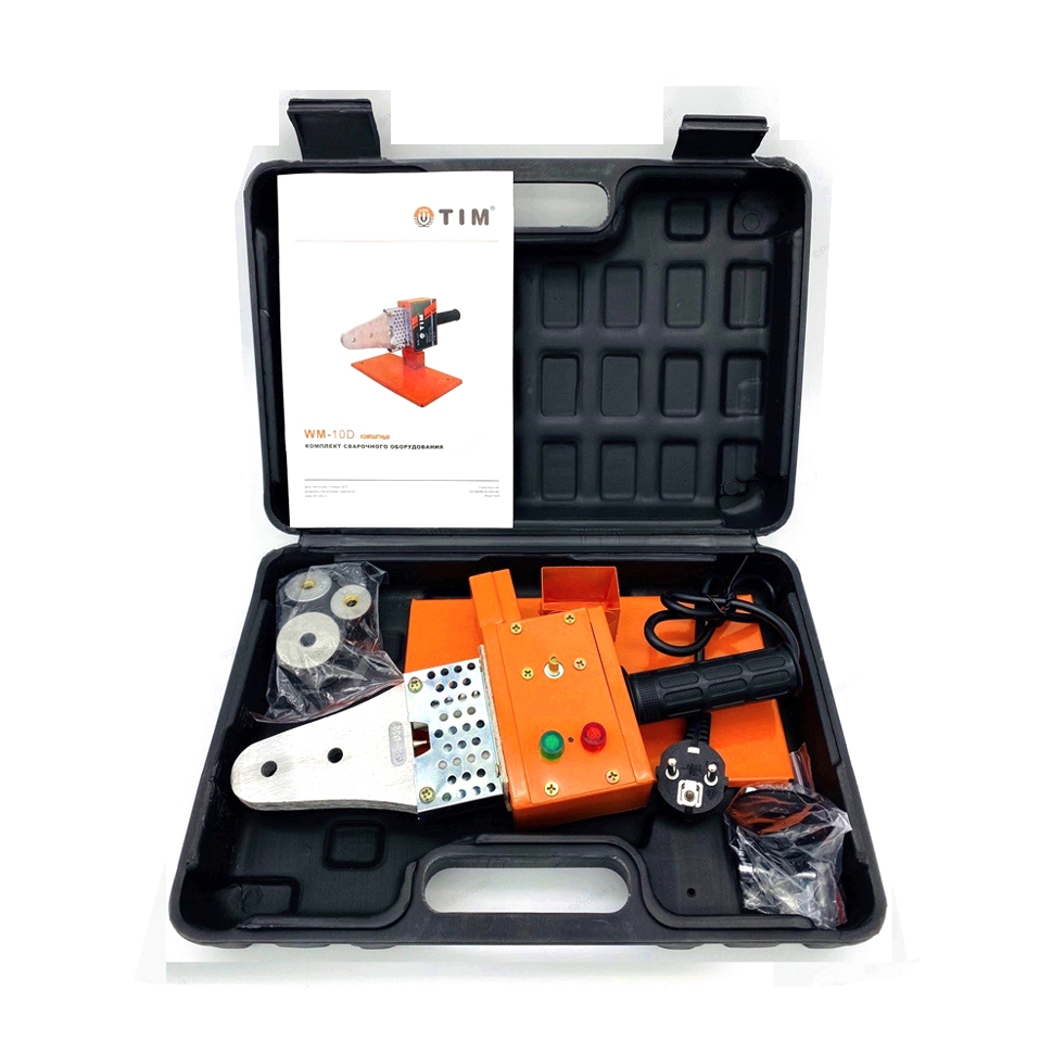 Изображение товара Сварочный аппарат TIM WM-10D для полипропиленовых труб и фитингов 20-32 мм 600 Вт 3 насадки
