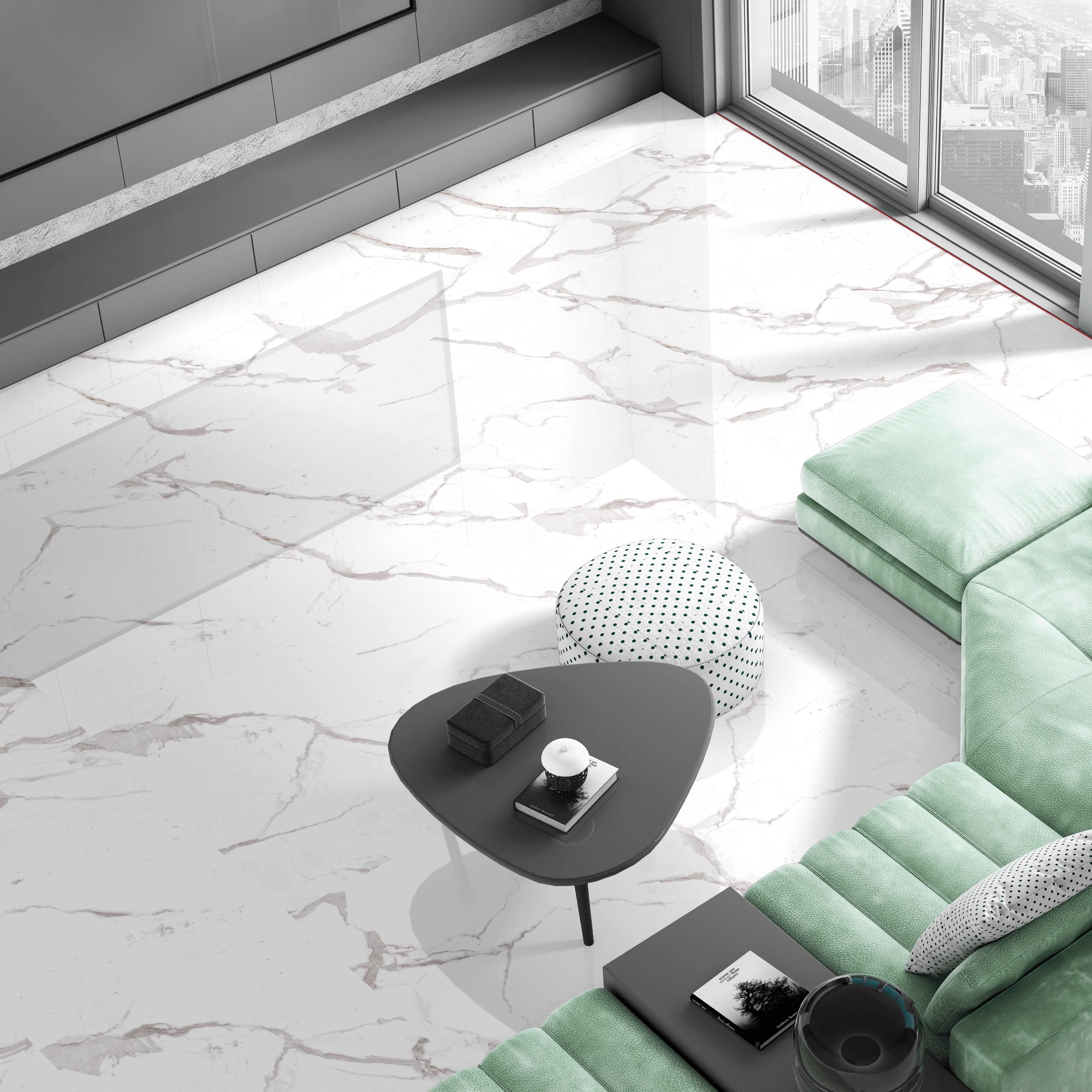 Изображение товара Керамогранит Arcadia Ceramica Statuario Mires 60x60 см глянцевый белый