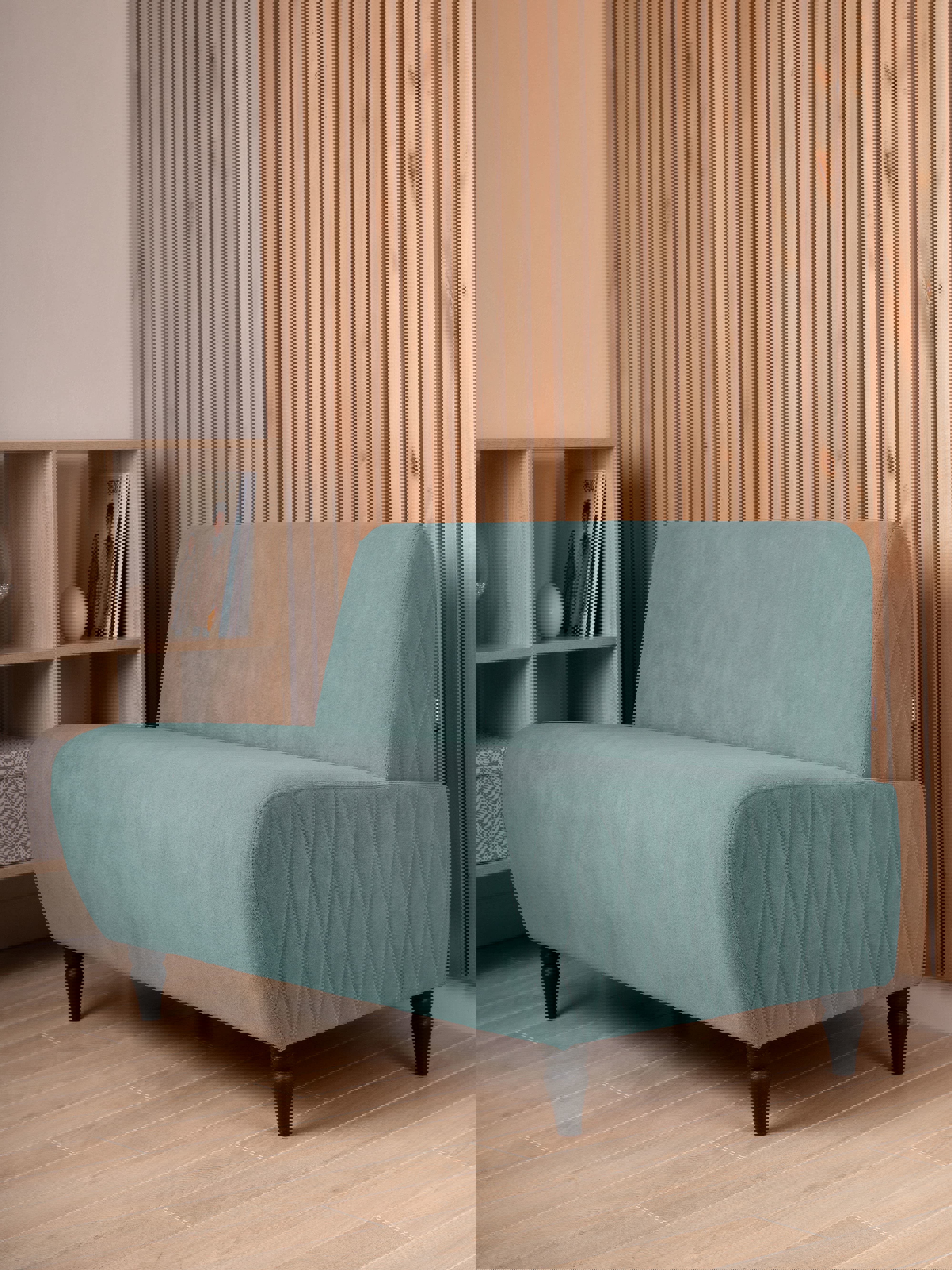 Изображение товара Компактный диван Monofix Buno-v10 110x73x67 см велюр светло-зеленый для дома офиса