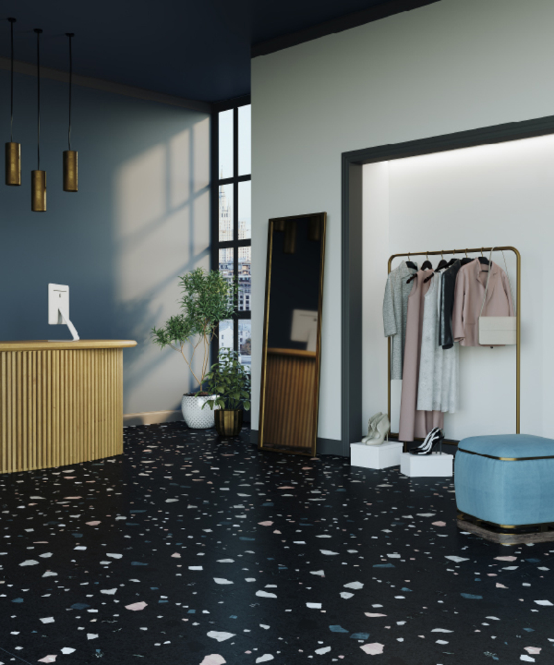 Изображение товара Керамогранит Creto Cray dark shards 60x60см матовый для пола и стен