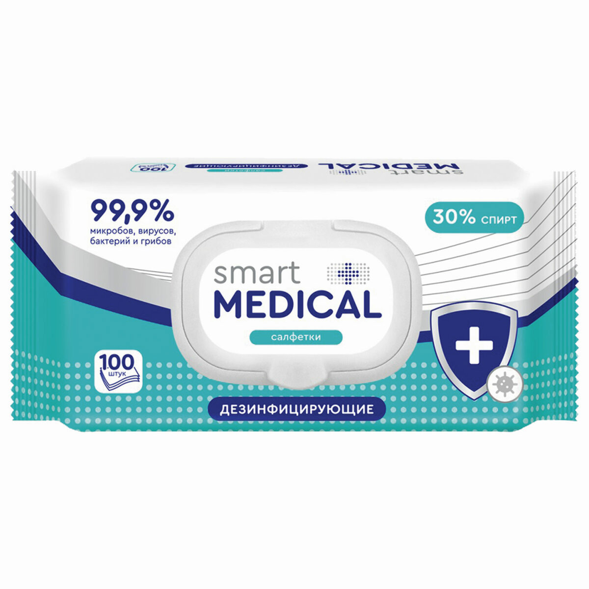 Изображение товара Дезинфицирующие салфетки SMART MEDICAL спиртовые 100 шт Изображение товара Дезинфицирующие салфетки SMART MEDICAL спиртовые 100 шт