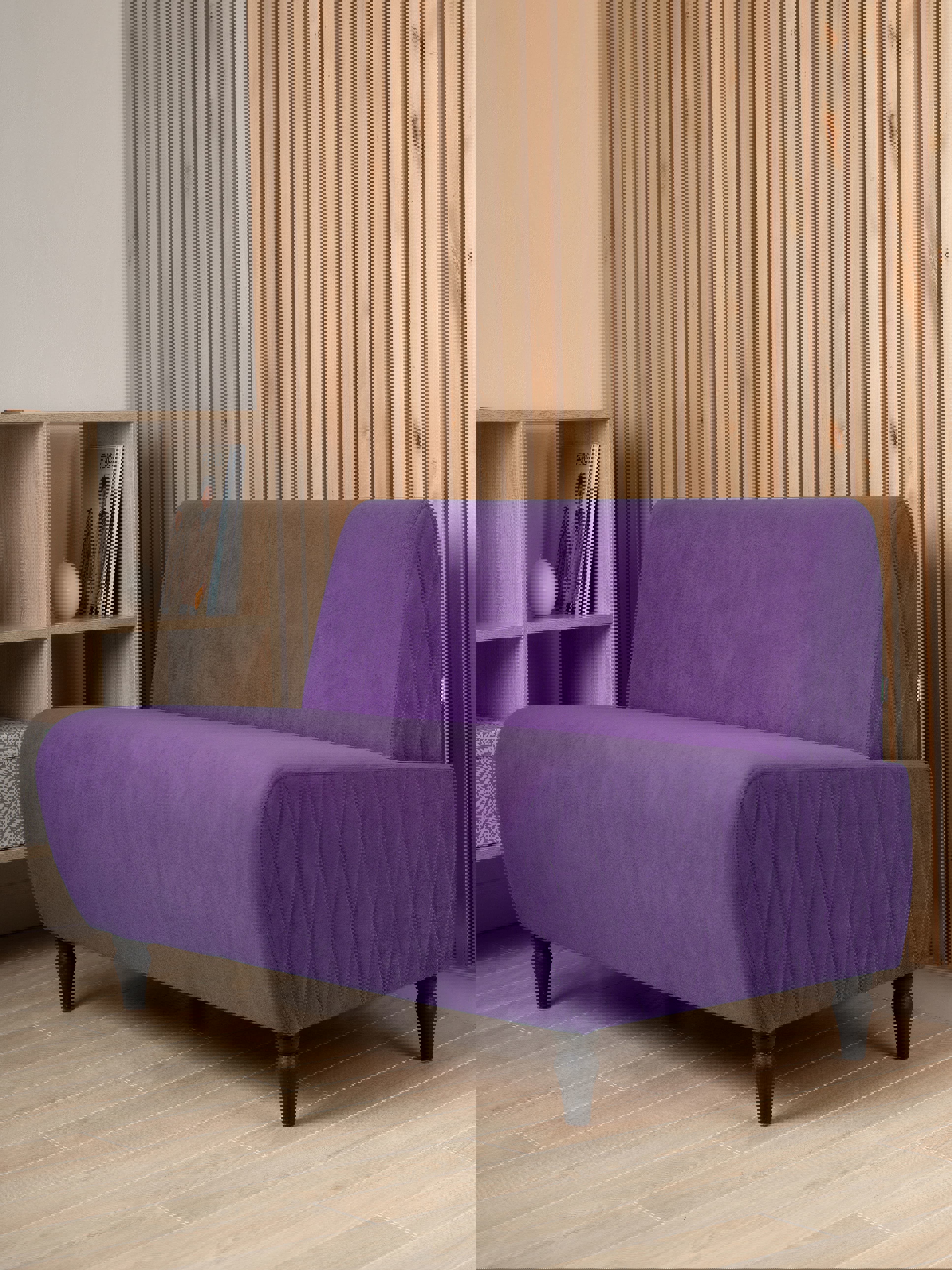 Изображение товара Компактный диван Monofix Buno-v18 из мягкого велюра фиолетового цвета