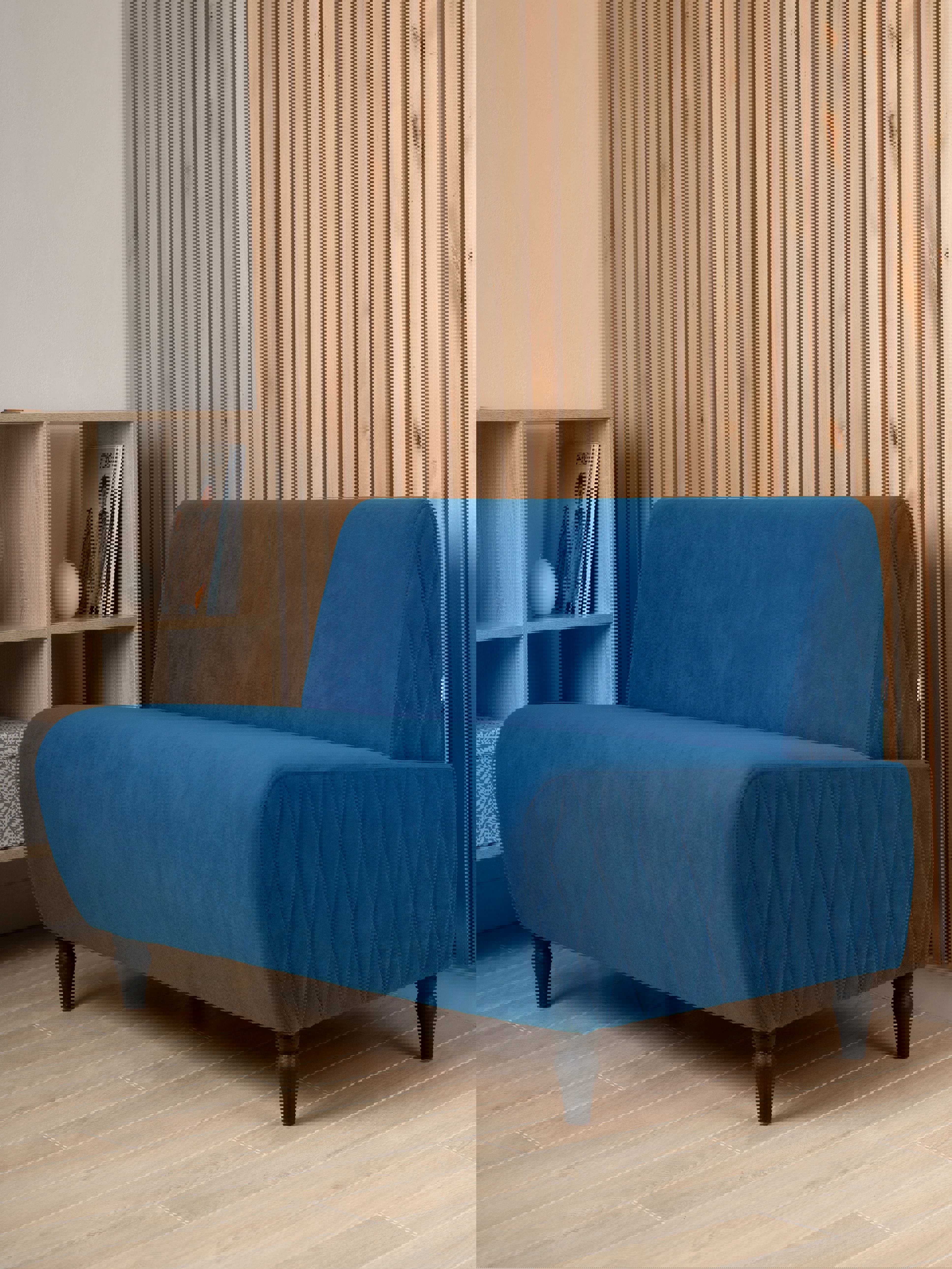 Изображение товара Диван MONOFIX Buno-v13 110x73 см синий велюр