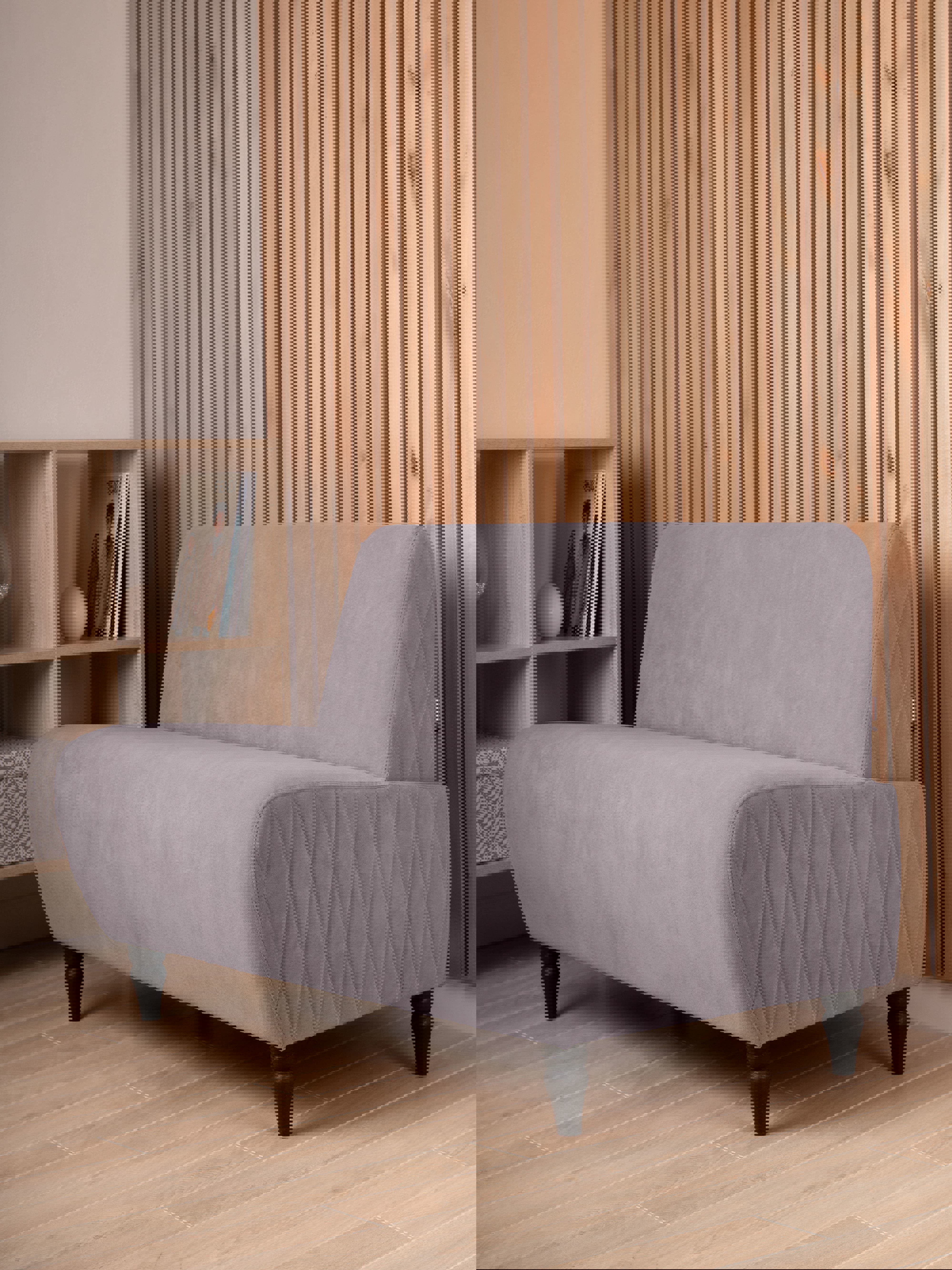 Изображение товара Компактный диван Monofix Buno-v4 110x73x67 см велюр серый для дома и офиса