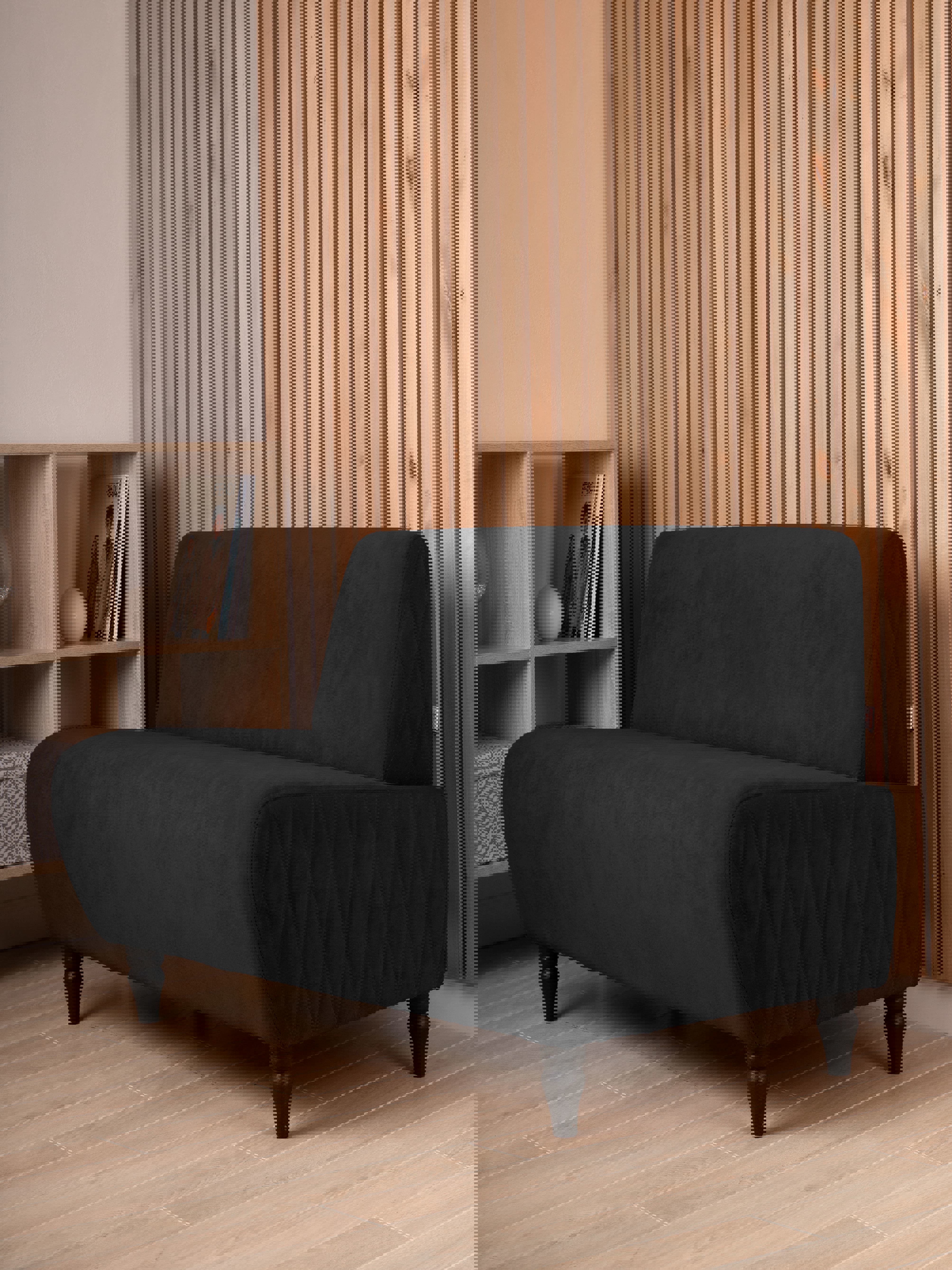 Изображение товара Диван Monofix Buno-v38 110 см черный велюр для офисов и домов