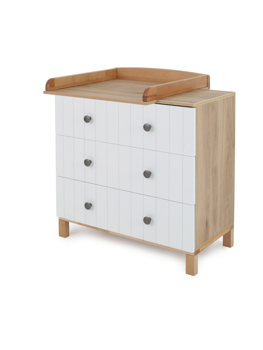 Изображение товара Детский комод с пеленальным столиком Rant Bamboo 84x44x92 см МДФ белый