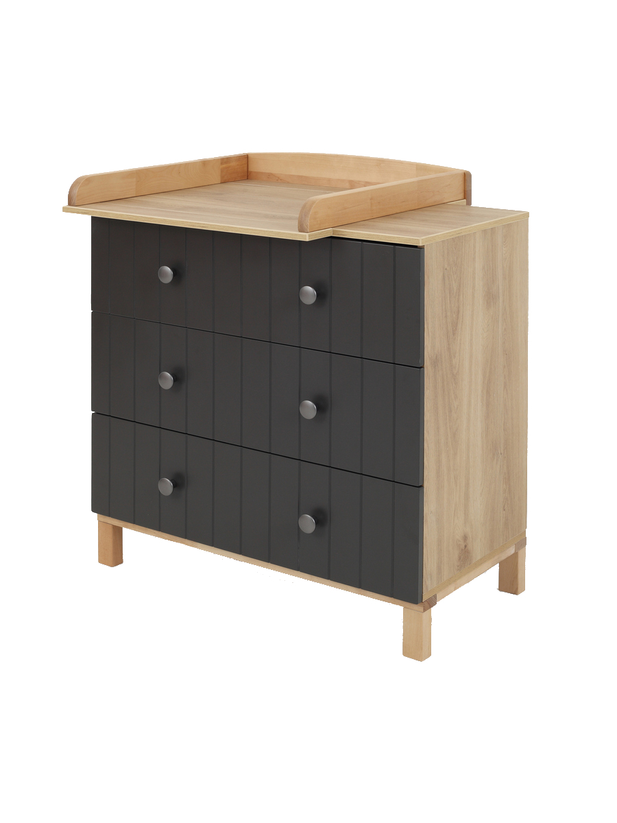 Изображение товара Детский комод с пеленальным столиком Rant Bamboo 84x44x92 см МДФ серый