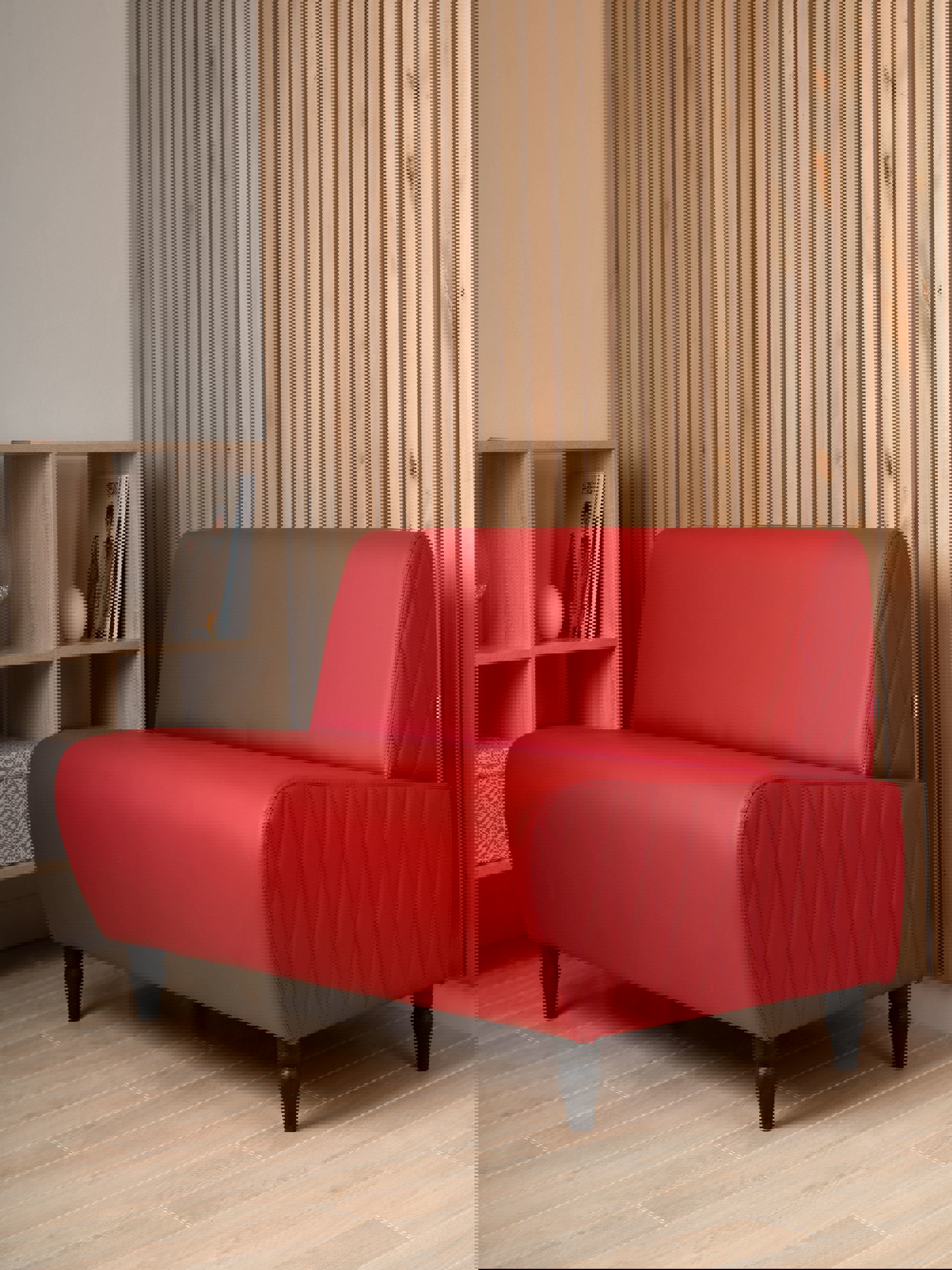 Изображение товара Компактный диван Monofix Буно Mn73_12 из эко-кожи с ярким красным цветом