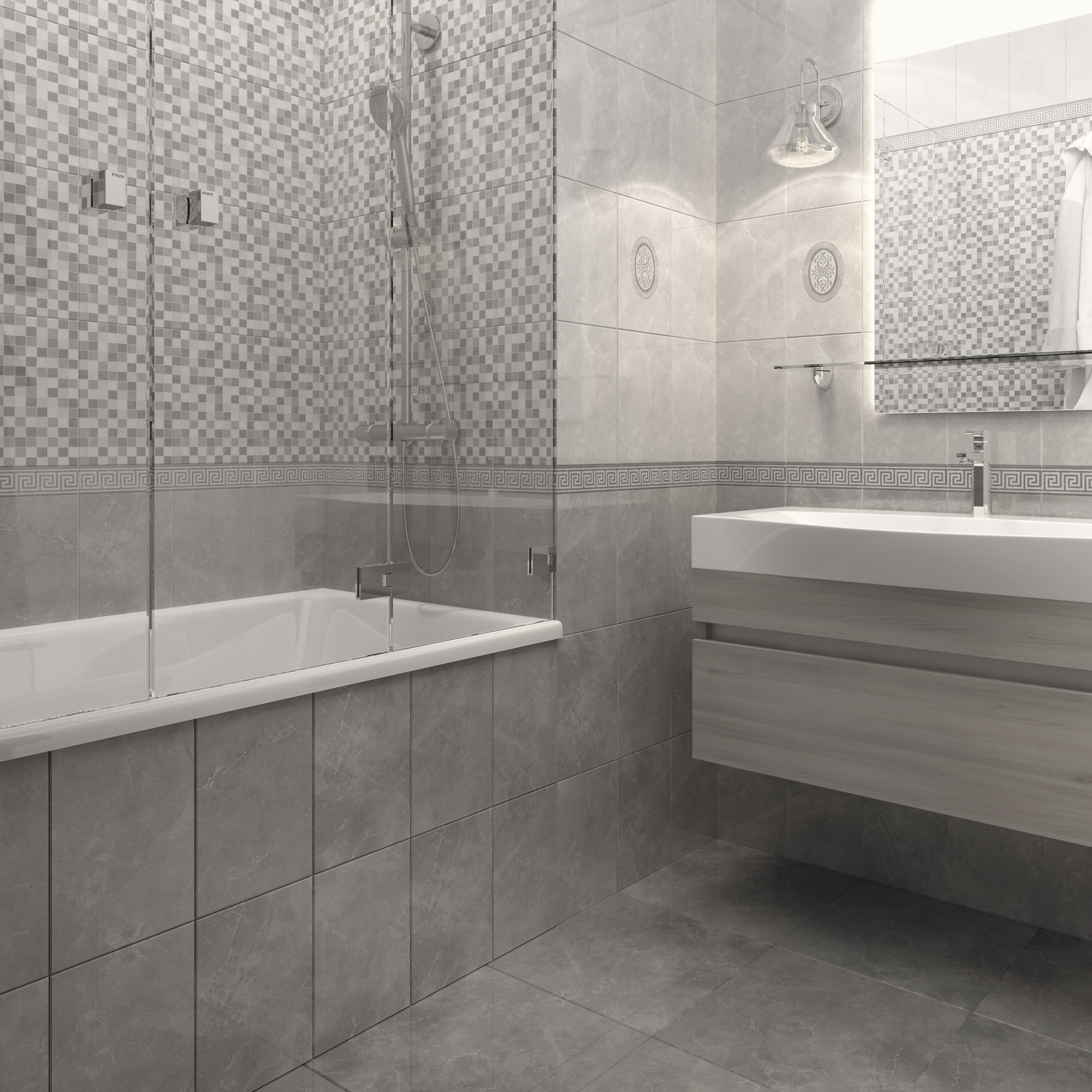 Изображение товара Керамогранит Дора 40x40 см глянцевый серый для облицовки полов и стен