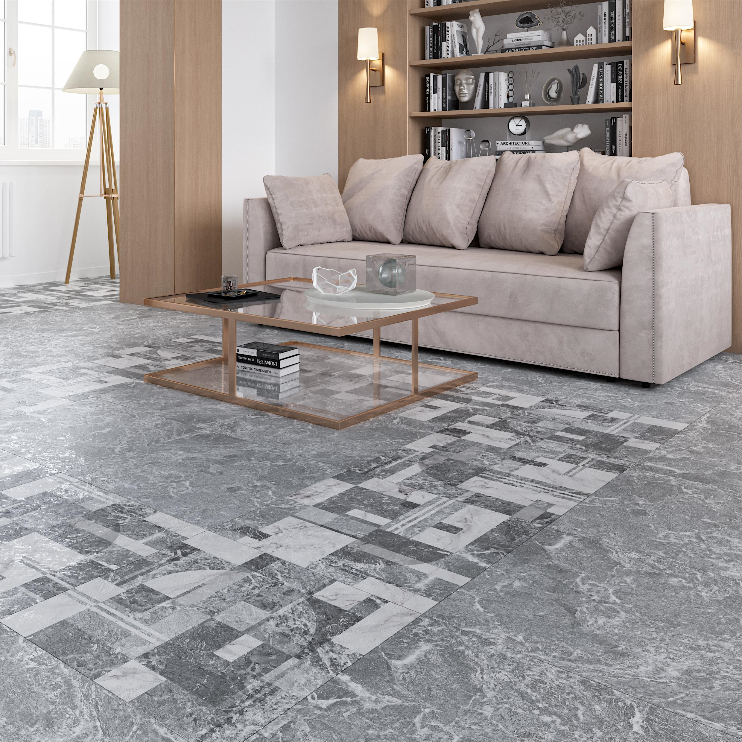 Изображение товара Глазурованный керамогранит Progress Гриджио NR0340 60x60 см 1.44 м² матовый цвет серый