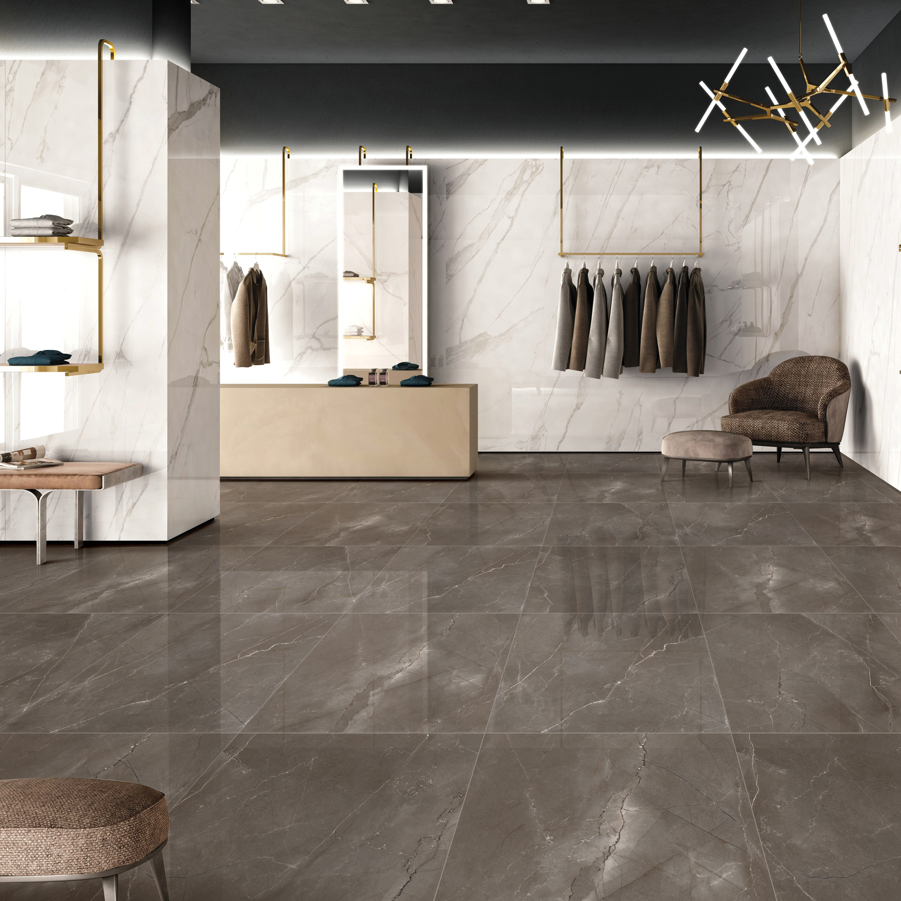 Изображение товара Керамогранит Arcadia Ceramica Pulpis Nero 60x60 см глянцевый для внутренней и наружной отделки