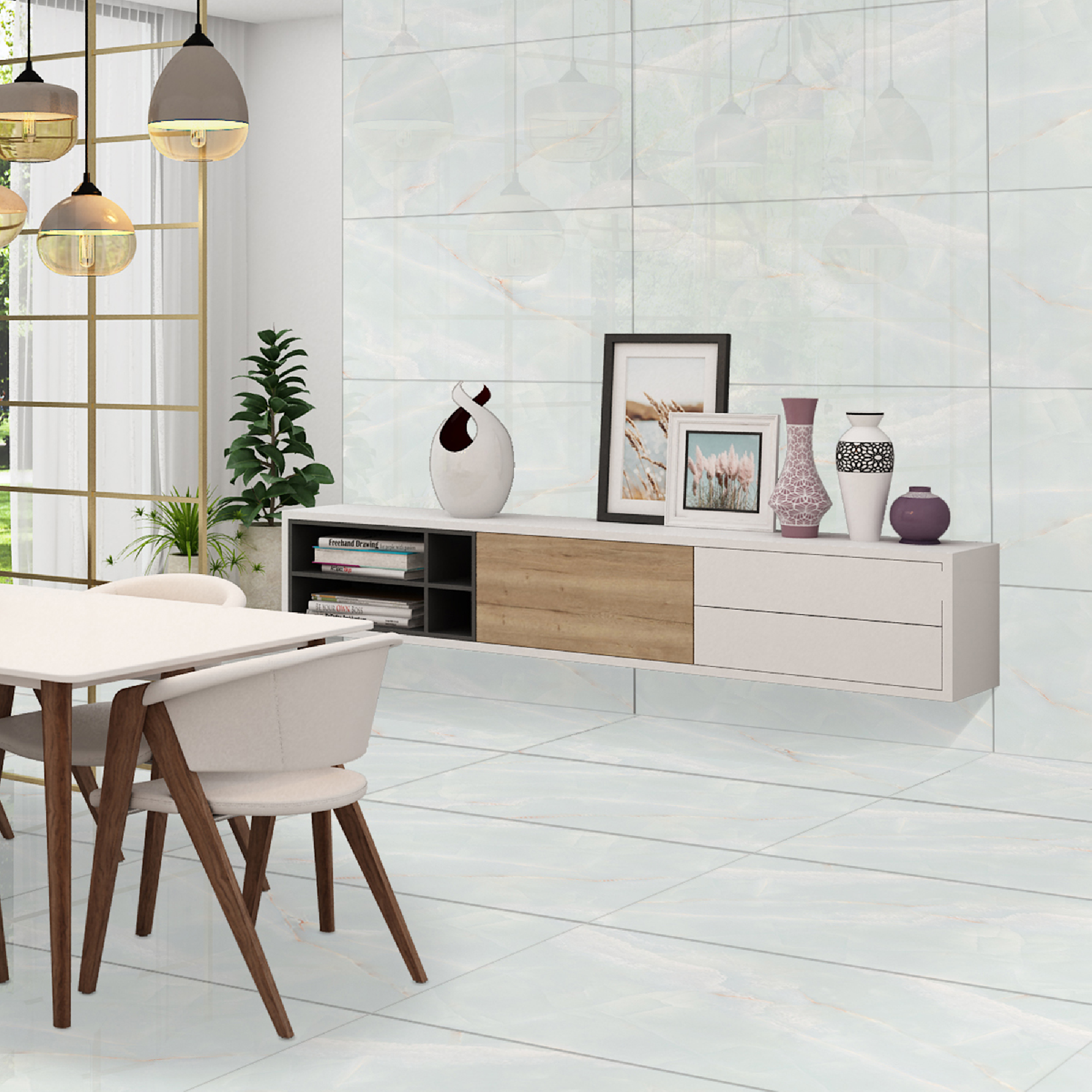 Изображение товара Керамогранит Concor Florida Sky 60x120 см 1.44 м² полированный цвет голубой