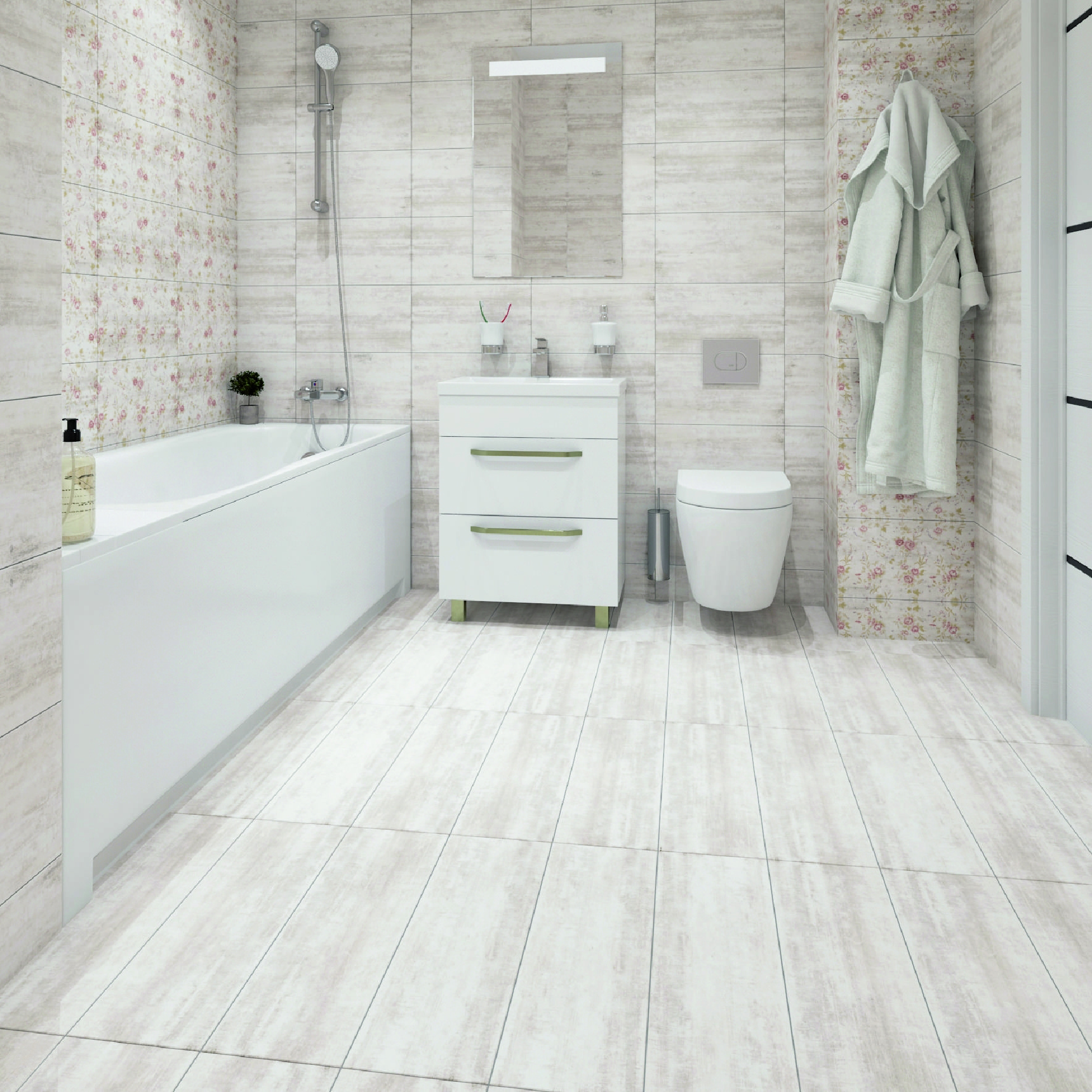 Изображение товара Керамогранит LB Ceramics Прованс 60x20 см матовый белый