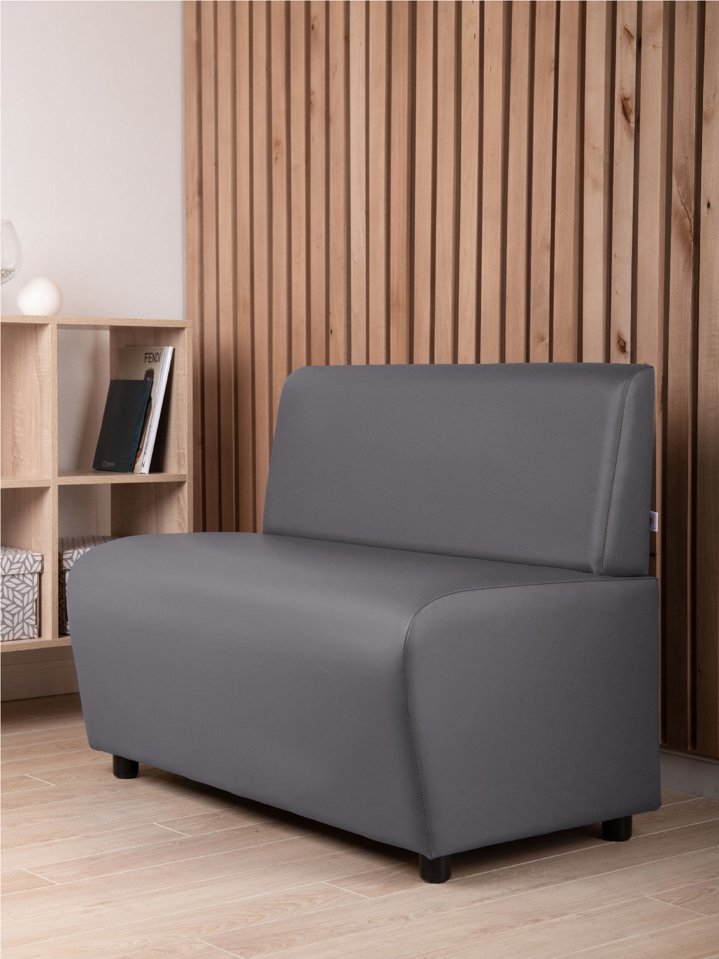 Изображение товара Диван Monofix Бафф Dv-baffgray 100x77x53 см искусственная кожа серый компактный