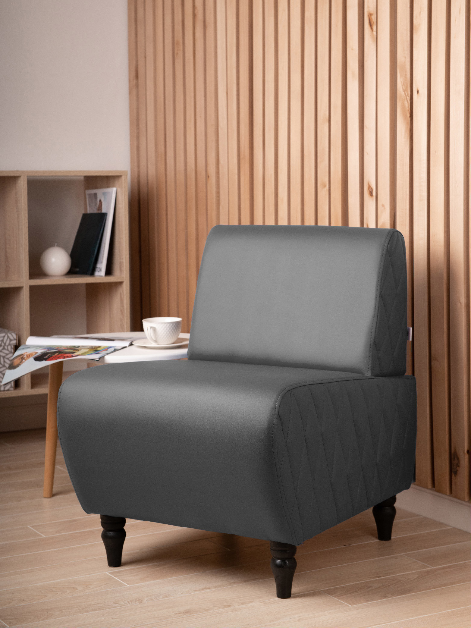 Изображение товара Кресло Monofix Буно из экокожи размер 55x73x67 см серого цвета