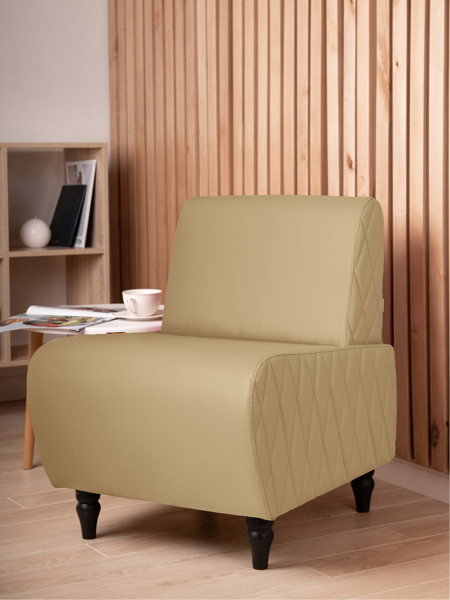 Изображение товара Кресло Monofix Буно из экокожи 55x73x67 см темно-бежевое