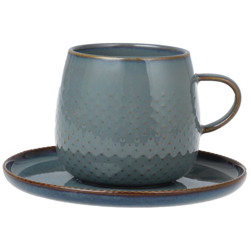 Изображение товара Чайный набор 300 мл Myatashop Dots фарфор цвет серый