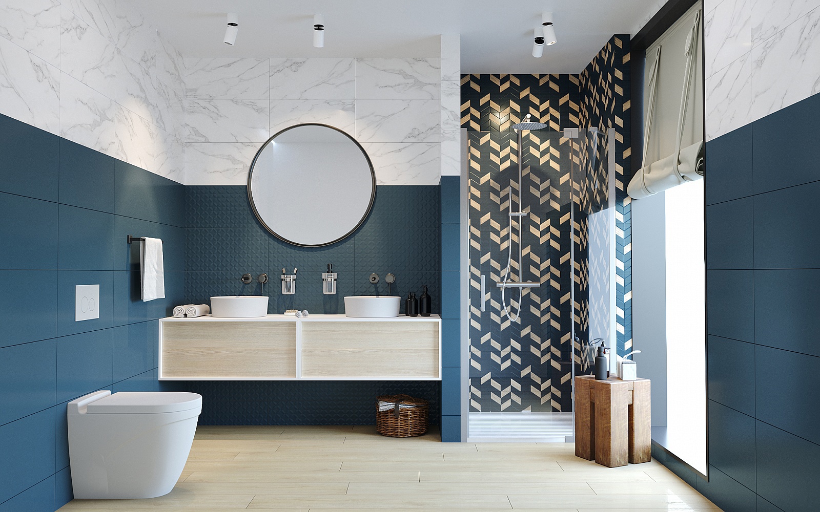 Изображение товара Керамическая плитка Creto Pastel Navy blue 30x60см для стен