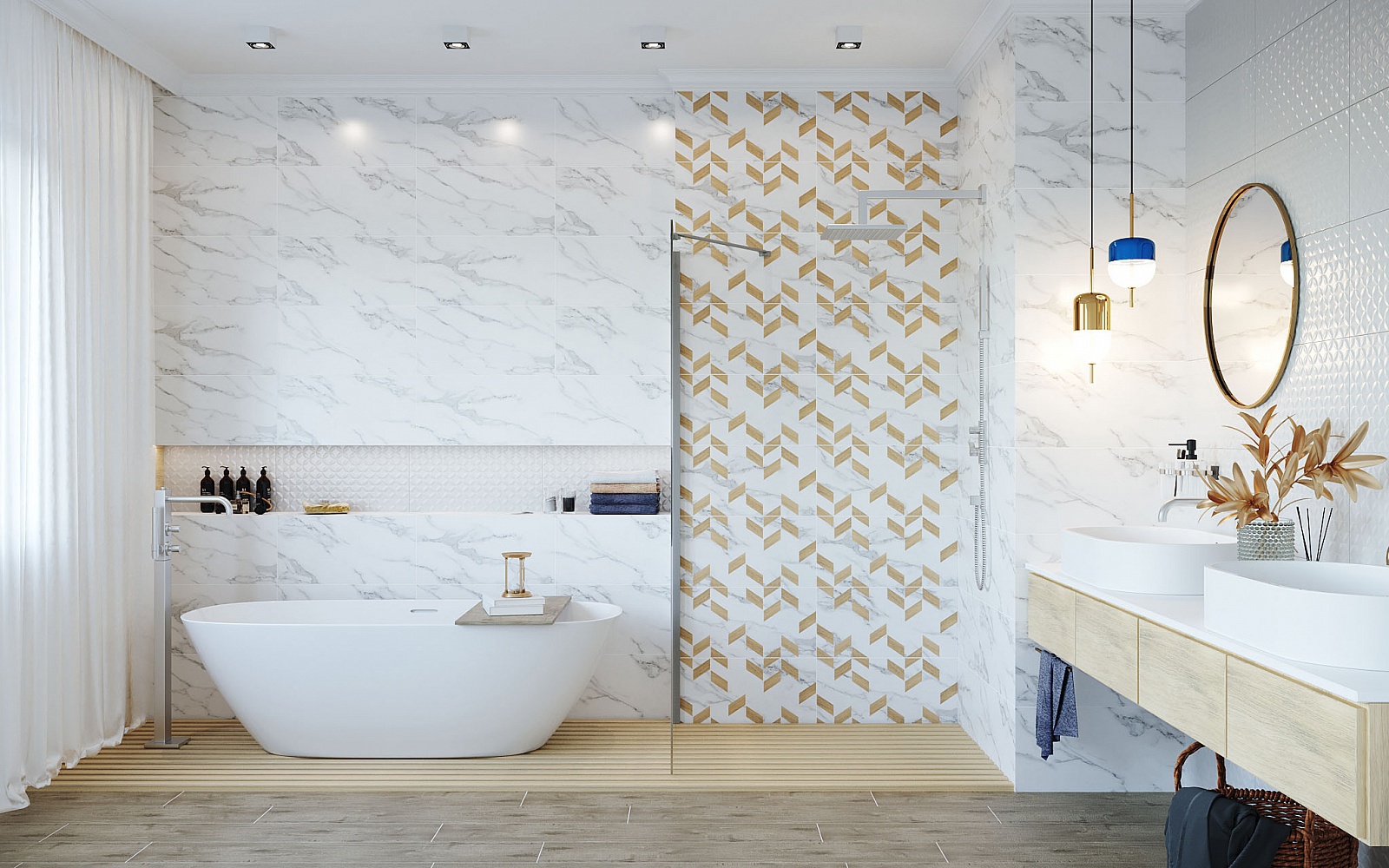 Изображение товара Керамическая плитка Creto Pastel Tree Fiancee 30x60 см для внутренней отделки