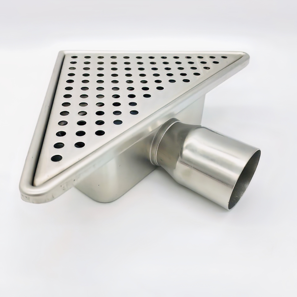 Изображение товара Угловой душевой трап Vieir VER20J нержавеющая сталь 200x200 мм гидрозатвор