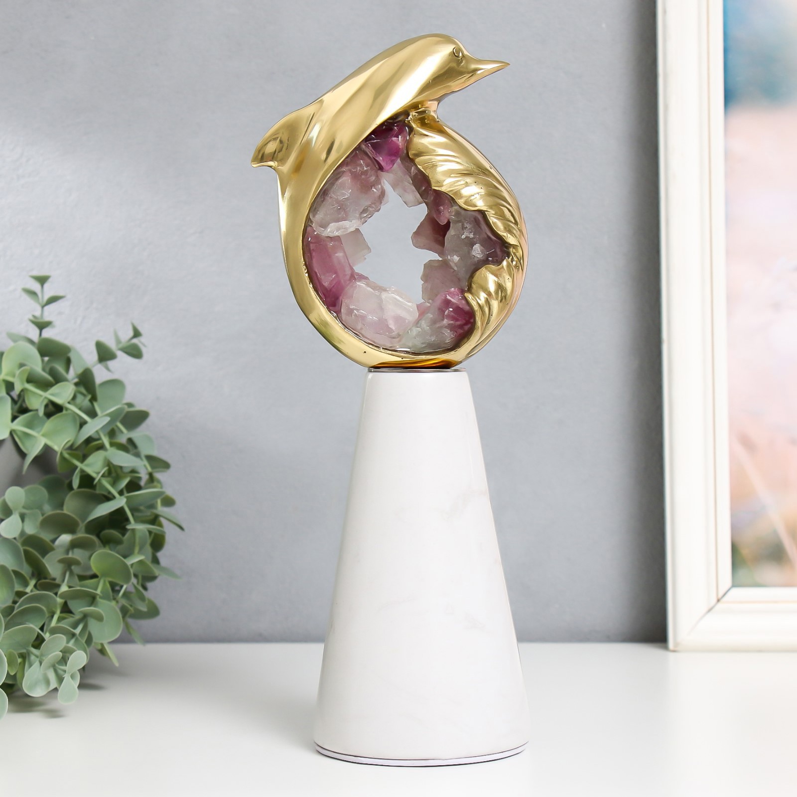 Изображение товара Сувенир интерьерный "Дельфин" большой 12x9x29