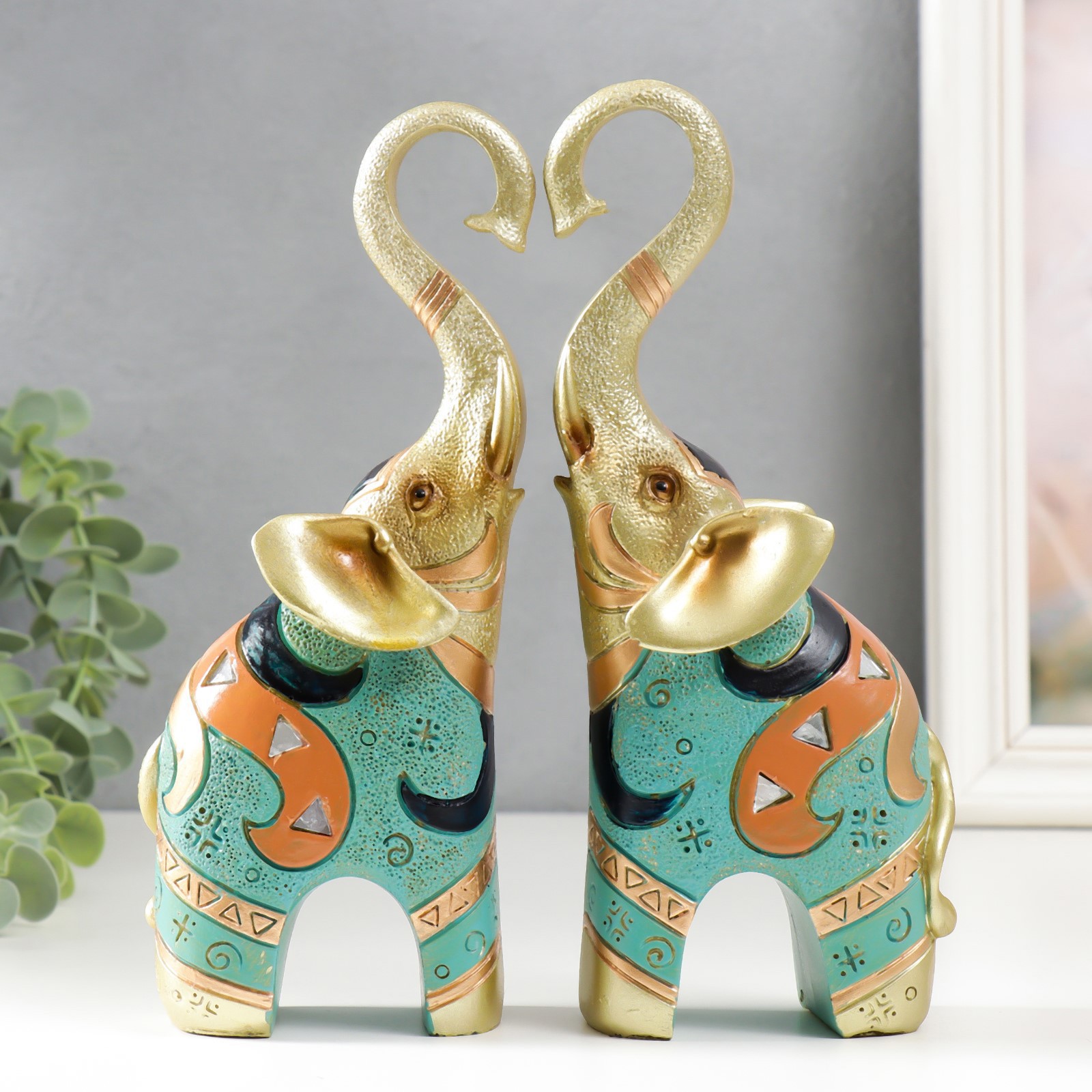 Изображение товара Сувенир интерьерный "Африканский слон" набор 2 шт 6x17x21 см
