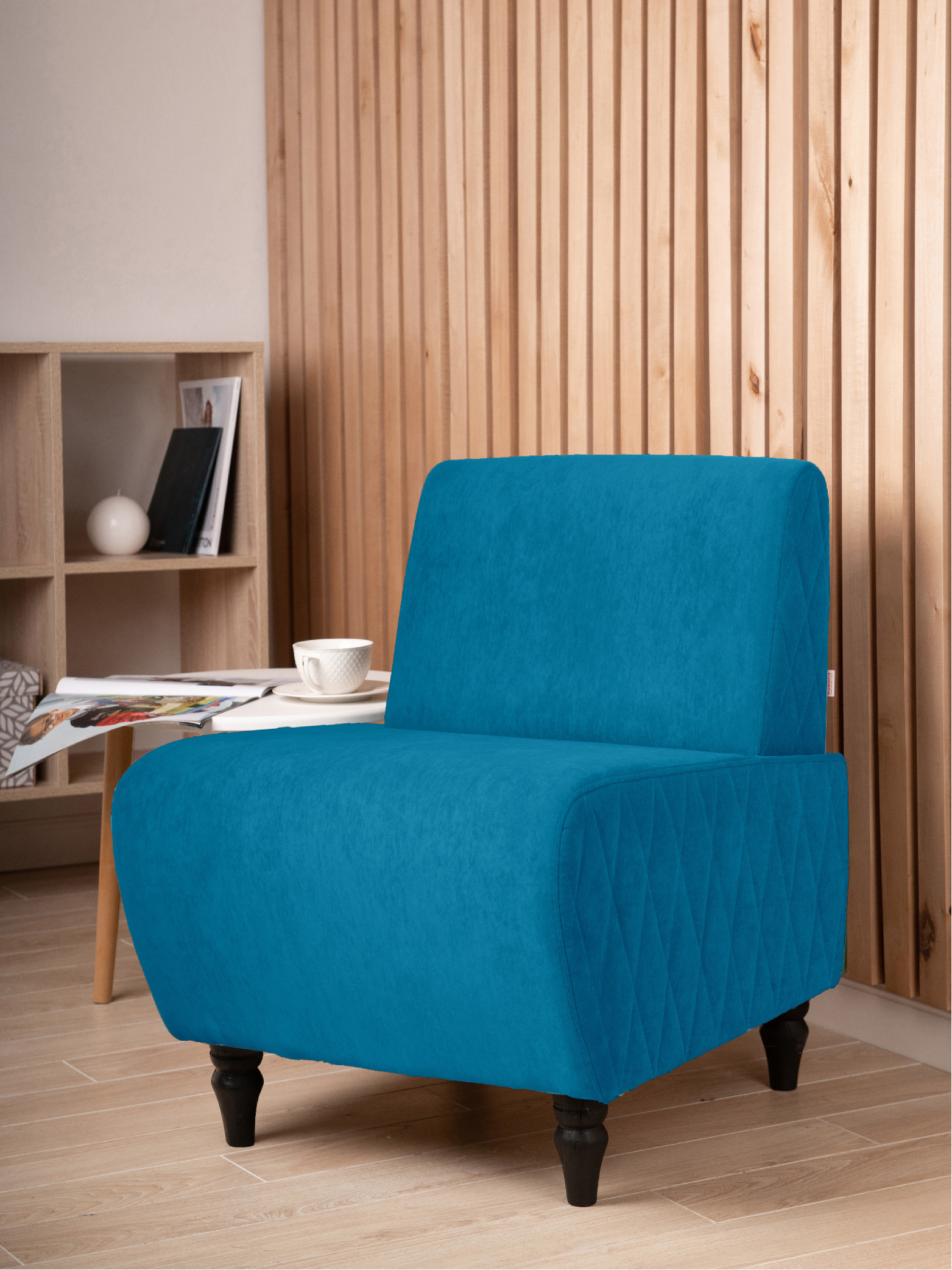 Изображение товара Кресло Monofix БУНО велюр голубое 55x73x67 см для интерьера и офиса